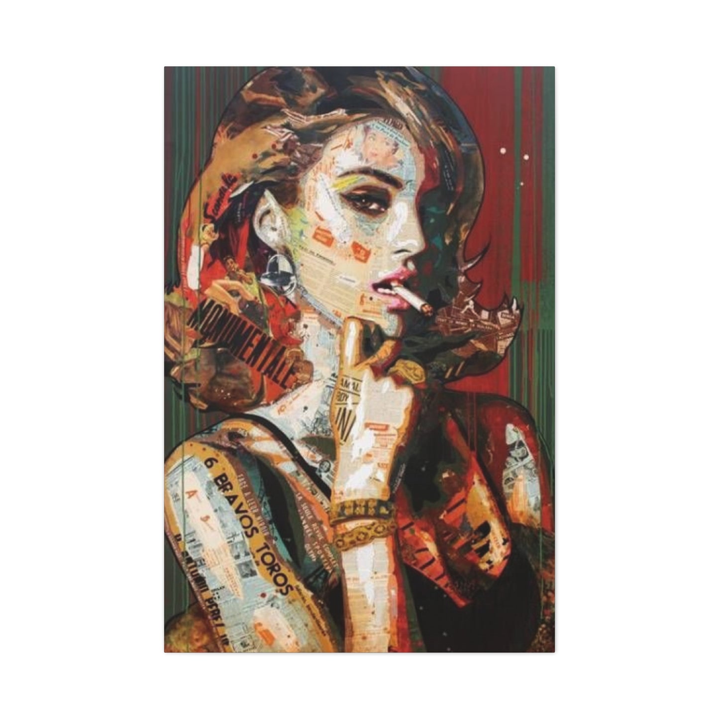 Smoking Women Mixed Media Wall Art & Canvas Prints