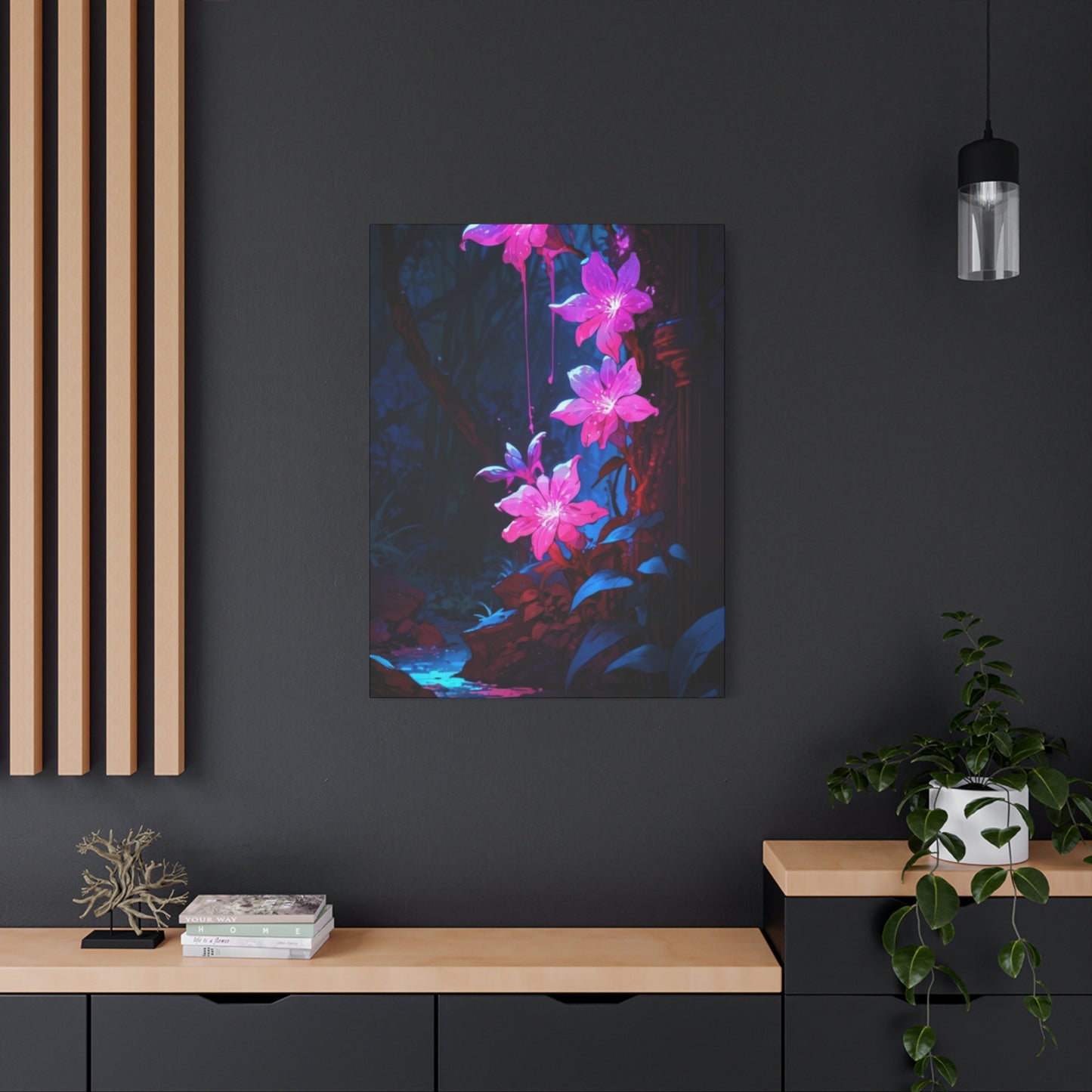 Pink Glowing Flower Wall Art & Canvas Prints