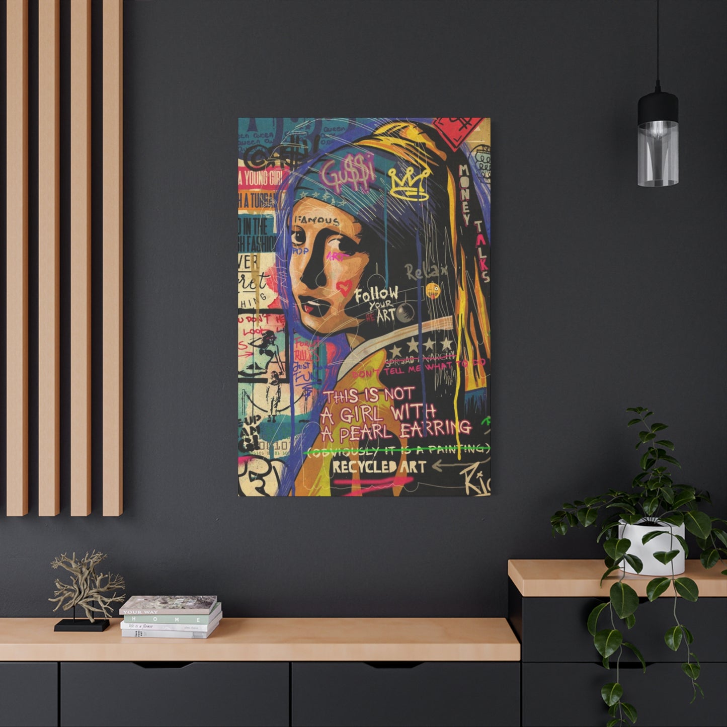 Girl Candid Abstract Painting Mixed Media Wall Art & Canvas Prints