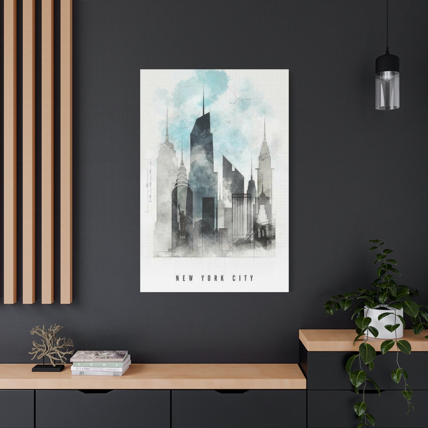 Manhattan City Skyline Painting NYC Skylines Wall Art & Canvas Prints