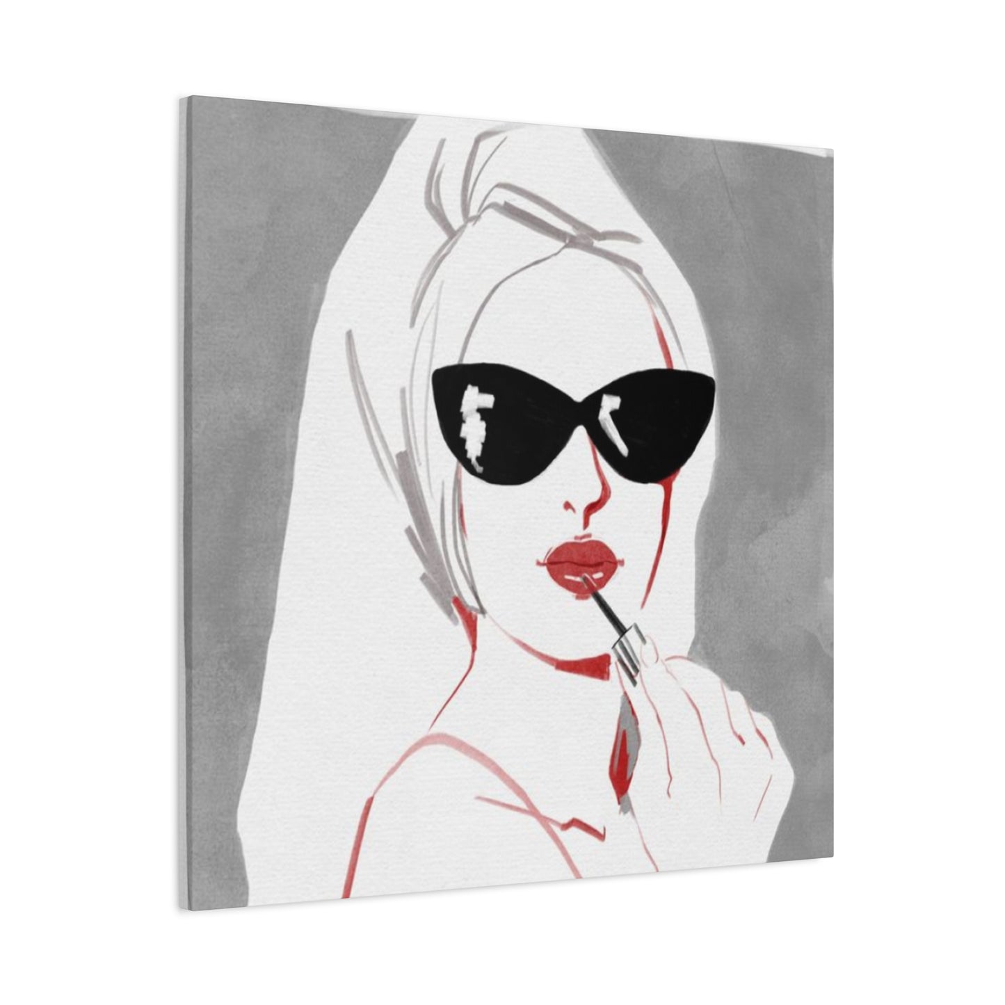 Model Lips Drawing Wall Art & Canvas Prints