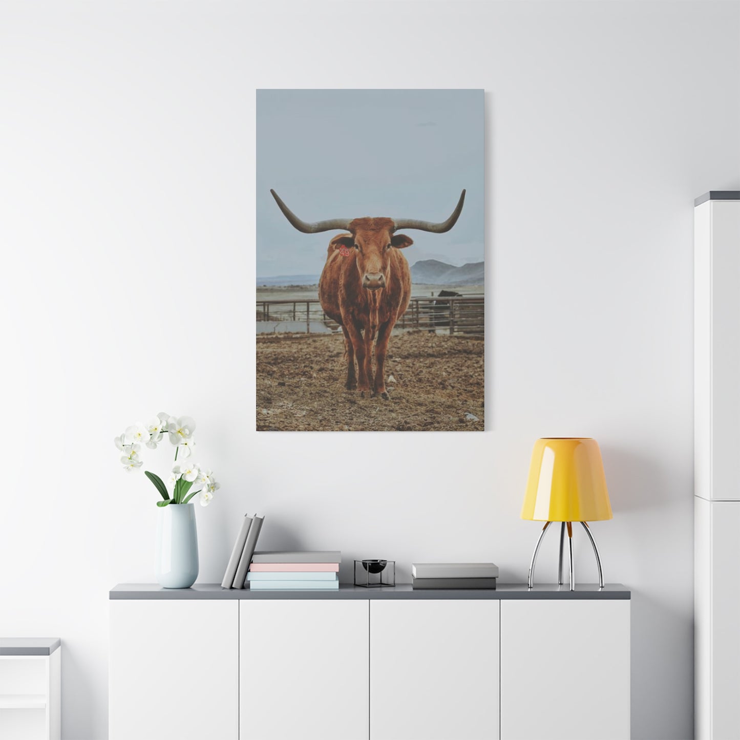 Wild Brown Buffalo Longhorn Wall Art & Canvas Prints