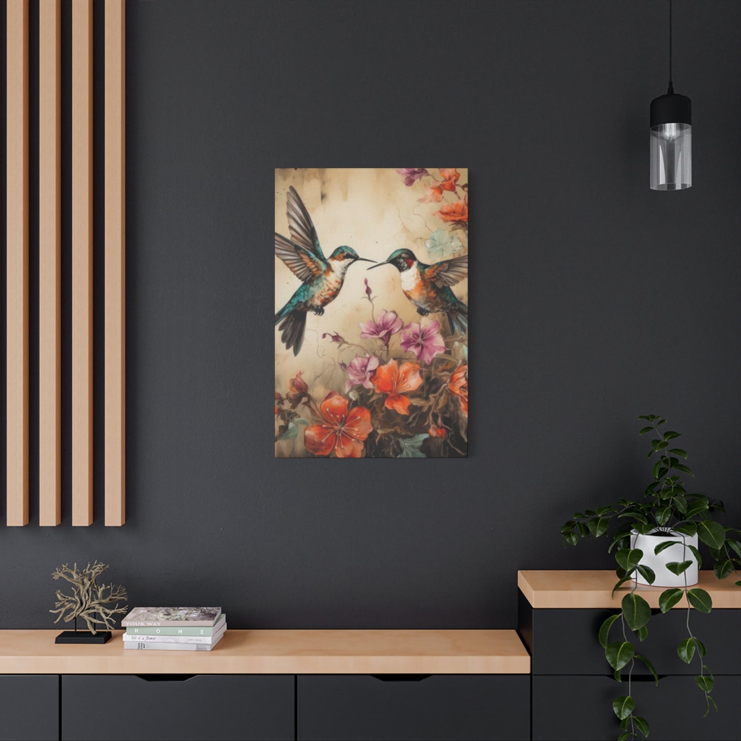 Humming Bird Couple Painting Wall Art & Canvas Prints