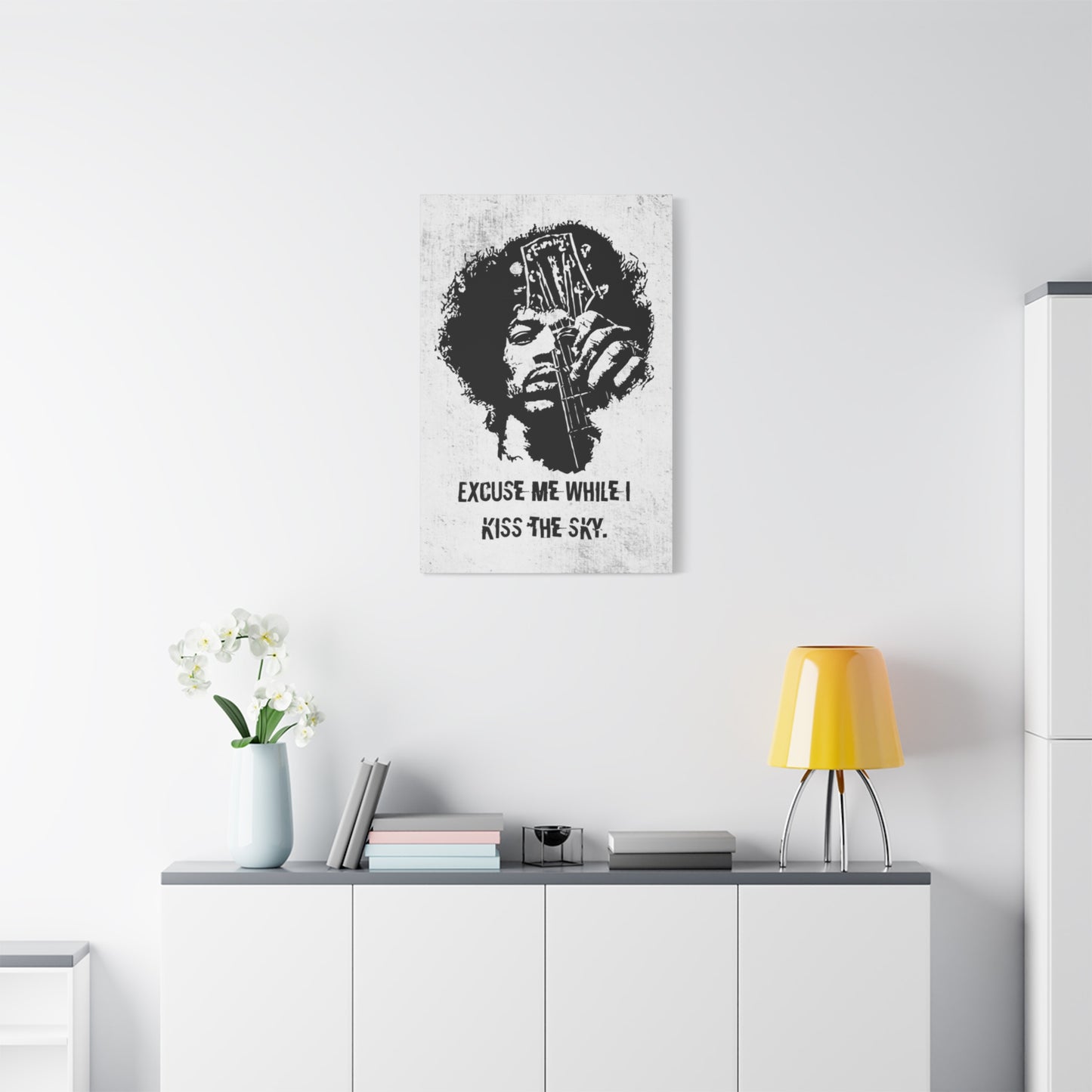 Monochrome Jimi Hendrix Poster Wall Art & Canvas Prints