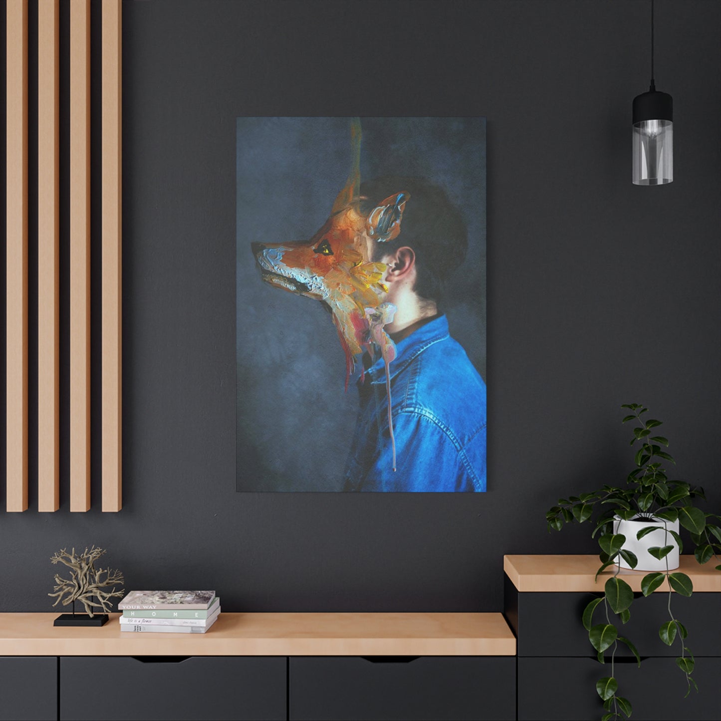 Man And Dog Painting Mixed Media Wall Art & Canvas Prints