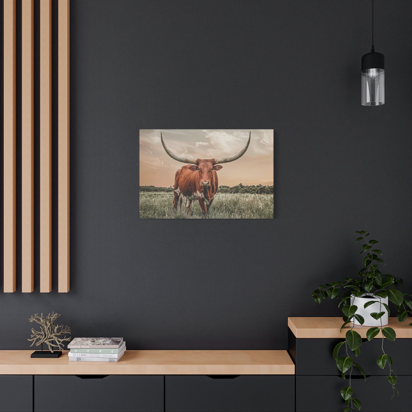 Hairy Buffalo U Shaped Long Horns Wall Art & Canvas Prints