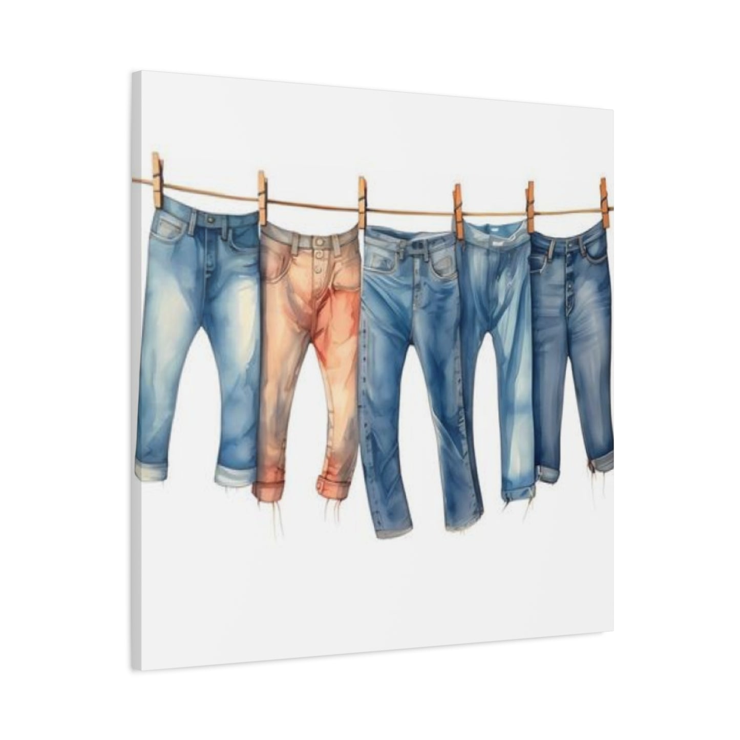 Denim Drying Poster For Laundry Room Wall Art & Canvas Prints