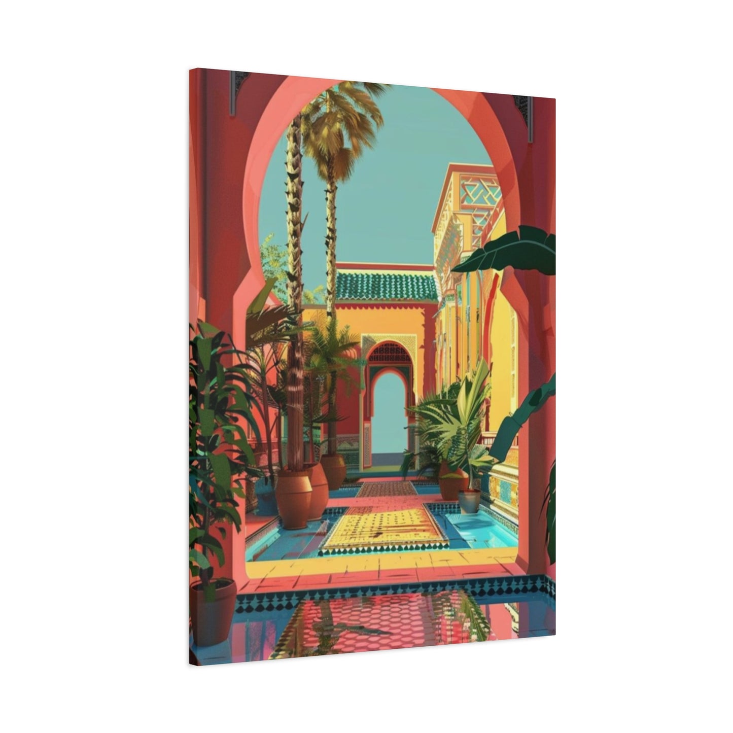 Red & Yellow Architecture in Moroccan Wall Art & Canvas Prints