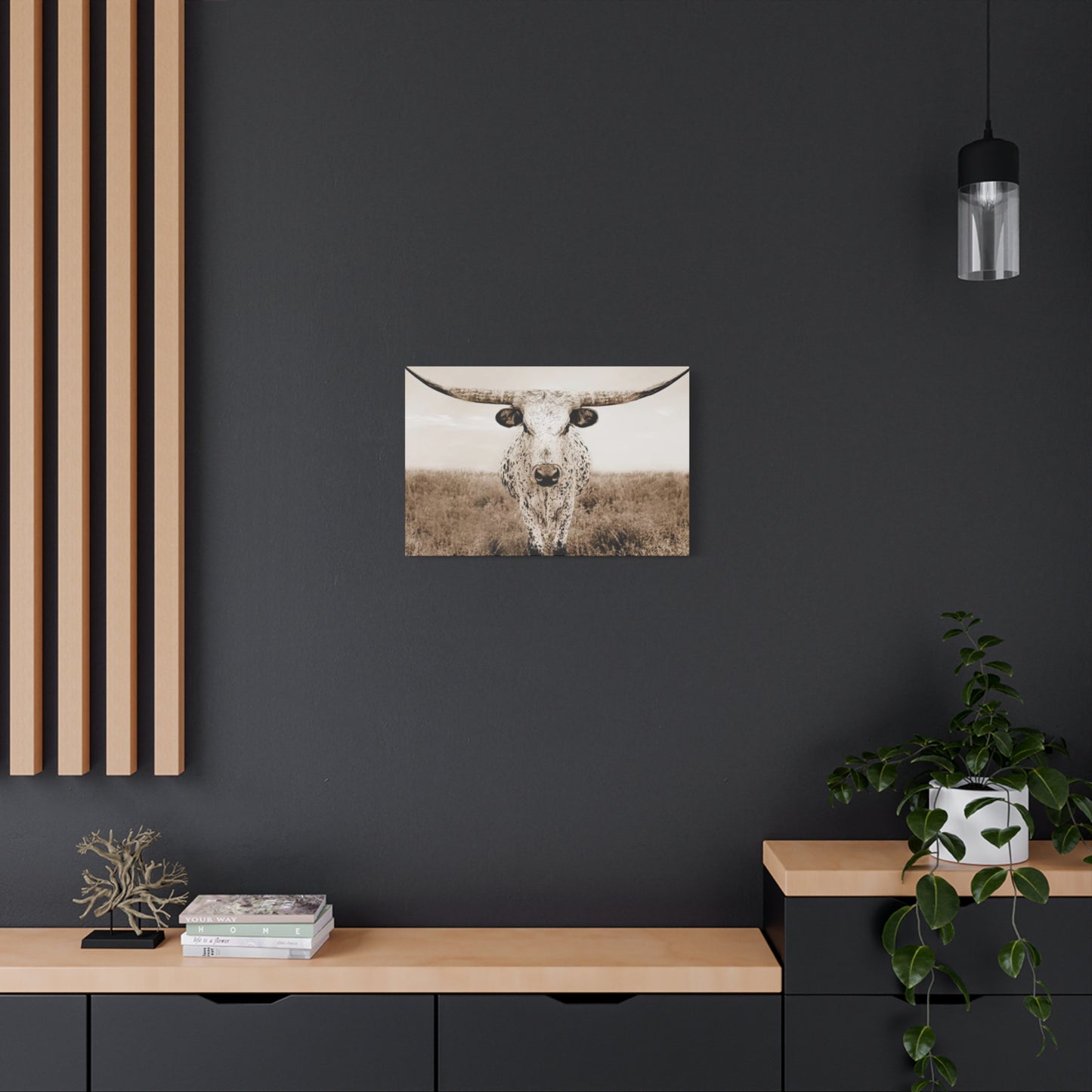 Straight Long Horn Wall Art & Canvas Prints