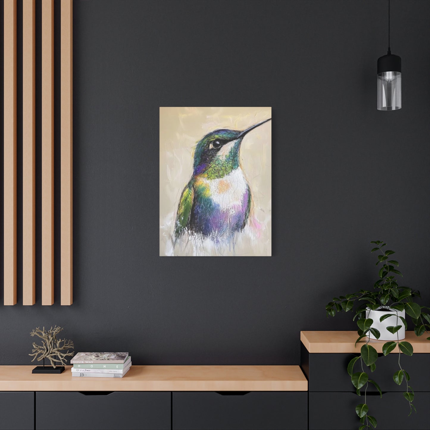 Humming Bird Candid Painting Wall Art & Canvas Prints