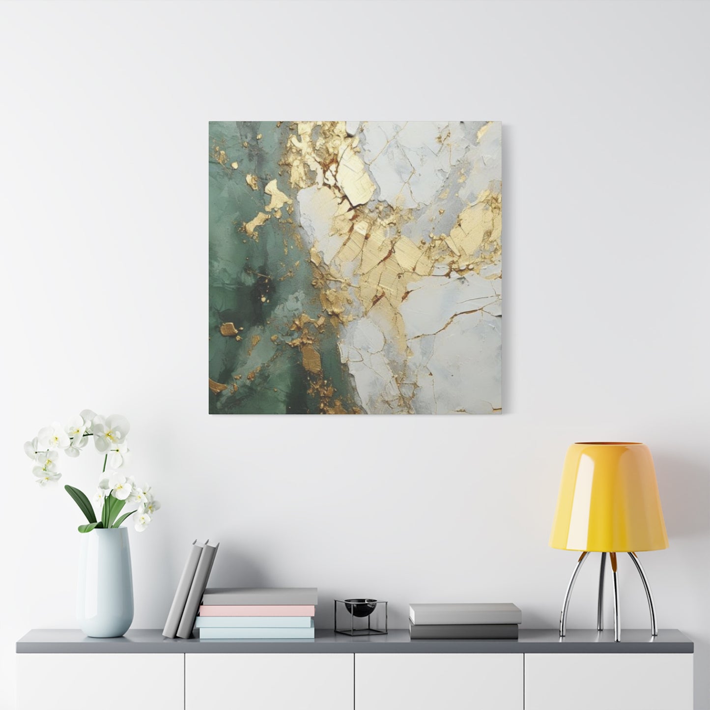 Golden Teal Art Wall Art & Canvas Prints