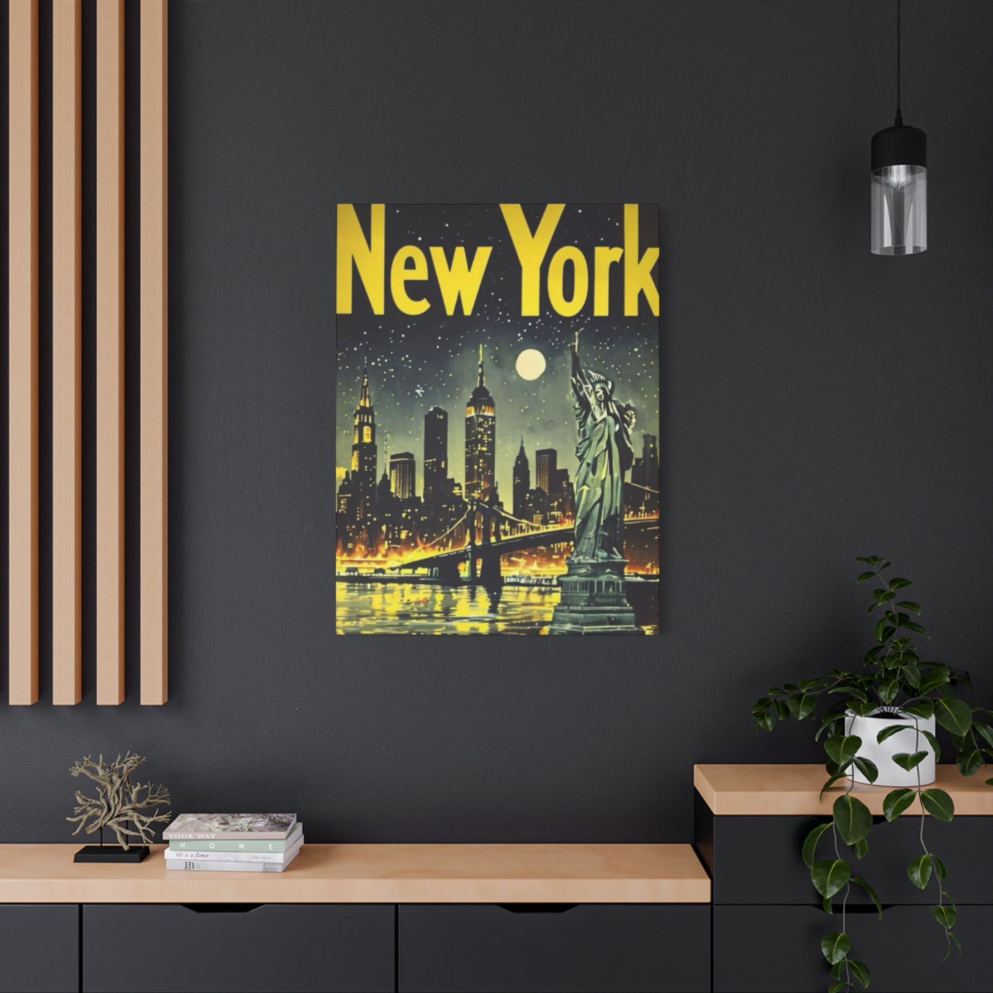 Night Cityscape Skyline Painting NYC Skylines Wall Art & Canvas Prints