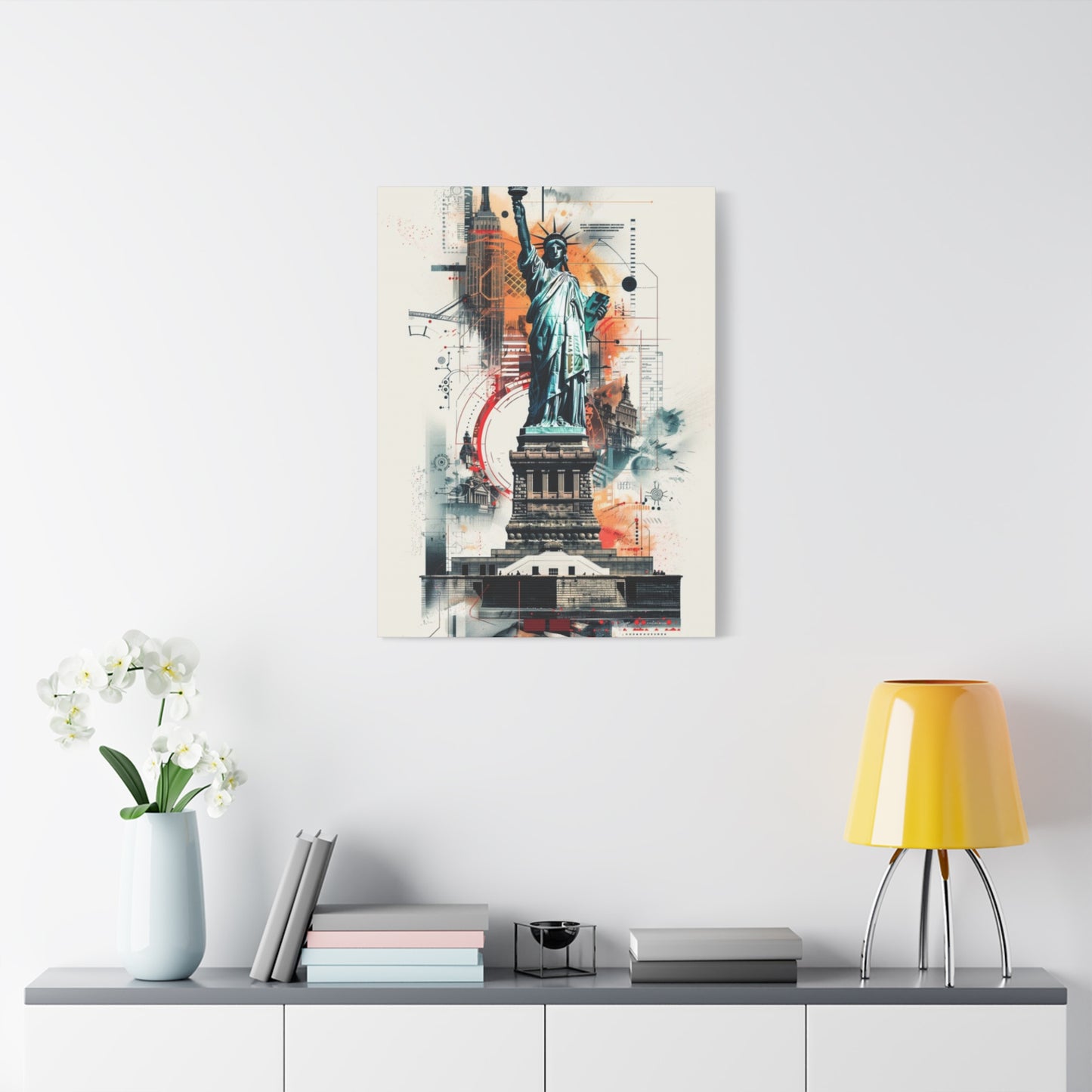 Abstract Poster Of Statue Of Liberty New York City Wall Art & Canvas Prints