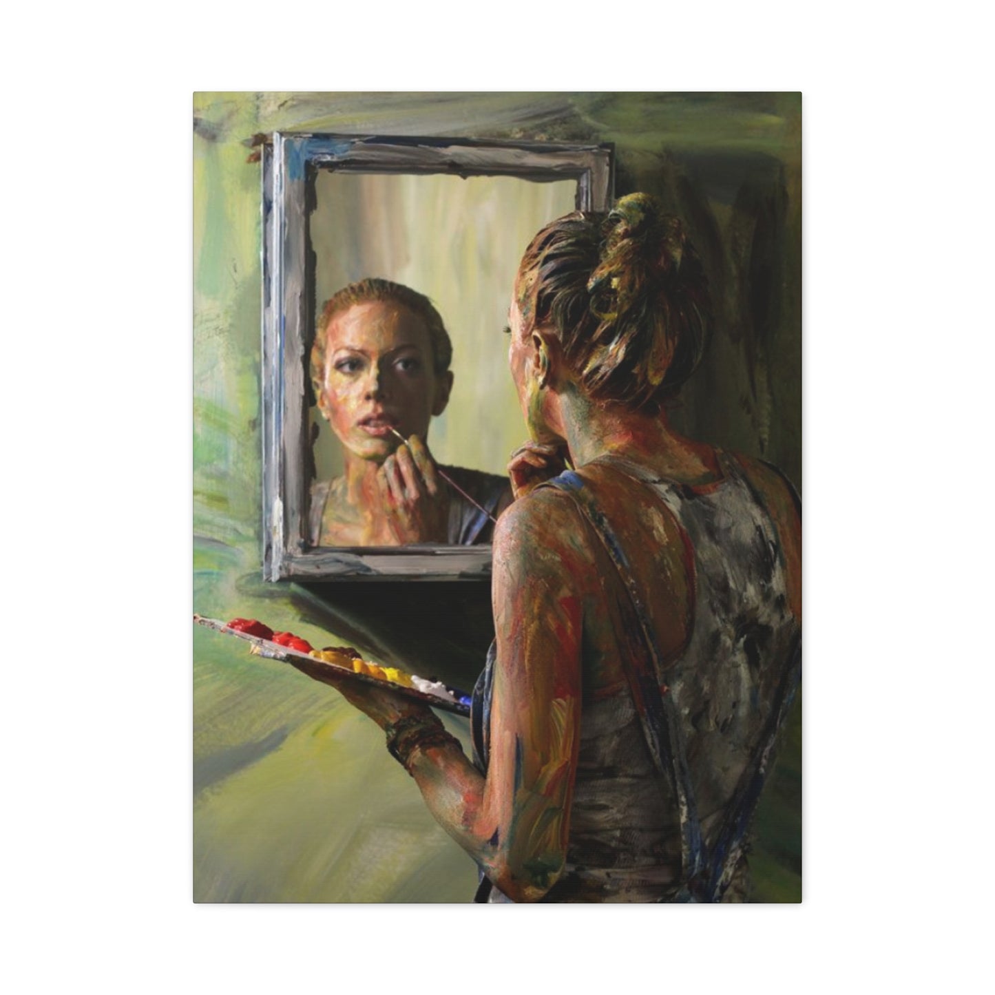 Girl Painting A Painting Mixed Media Wall Art & Canvas Prints