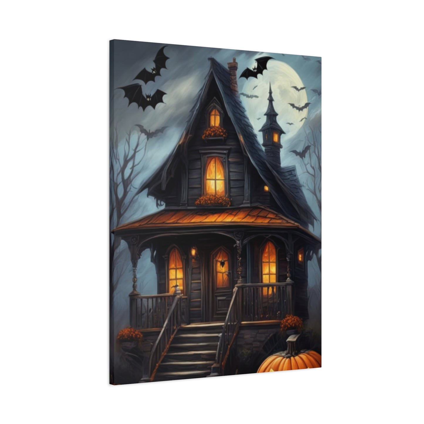 Halloween House Painting Wall Art & Canvas Prints