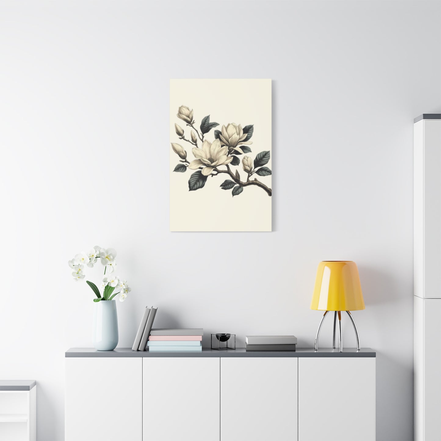 White Magnolia Flower Painting Wall Art & Canvas Prints