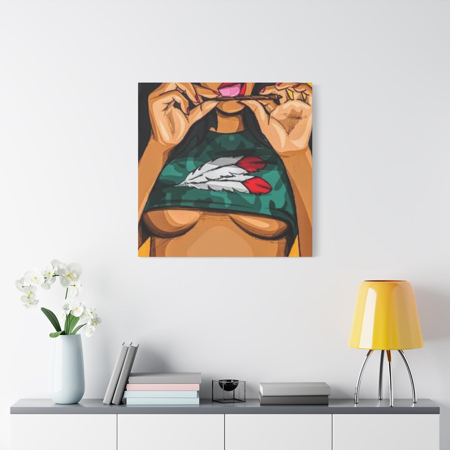 Women With Joint Marijuana Wall Art & Canvas Prints