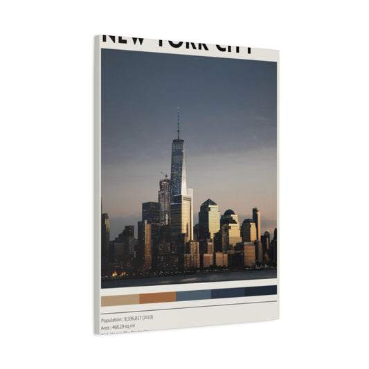 Manhattan Evening City Skyline Poster NYC Skyline Wall Art & Canvas Prints