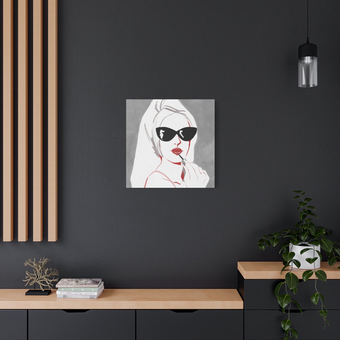 Model Lips Drawing Wall Art & Canvas Prints