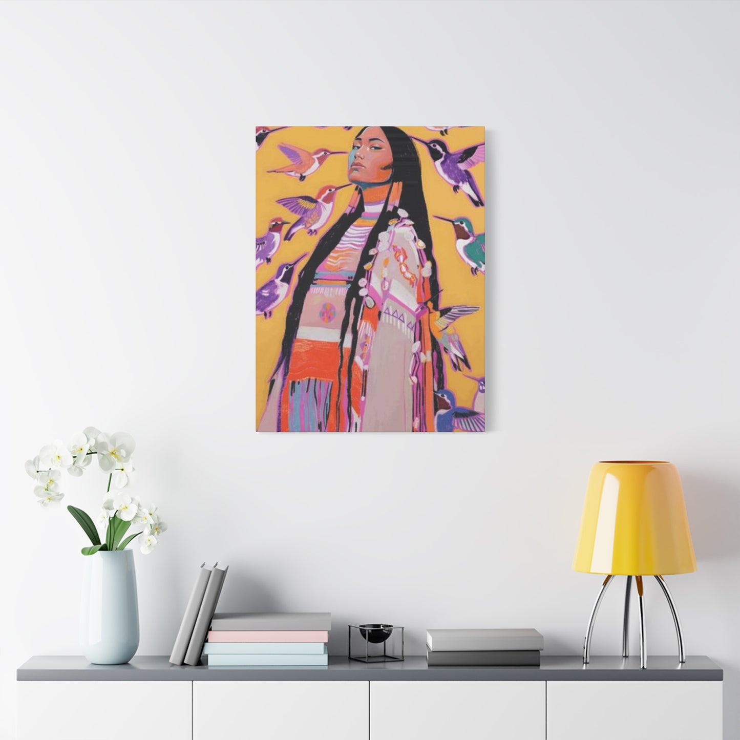 Colorful Humming Birds Painting Wall Art & Canvas Prints