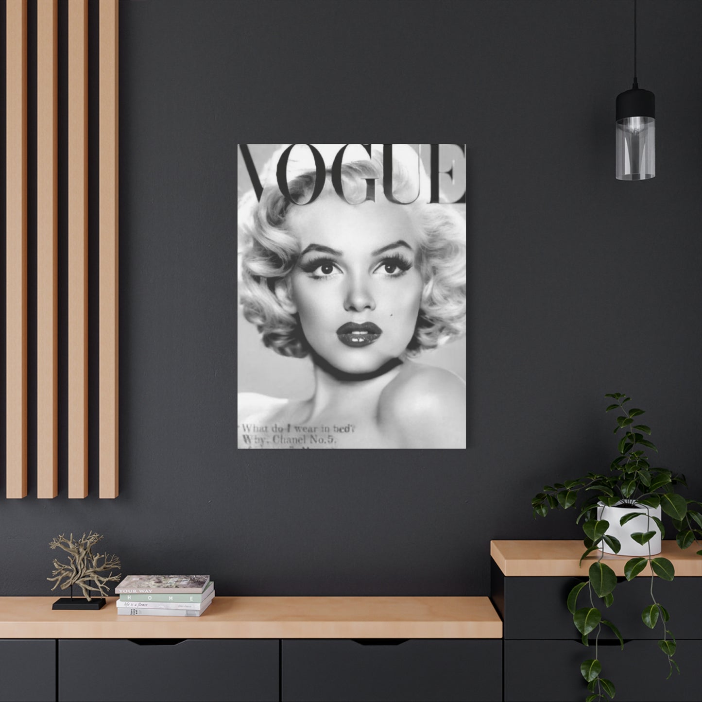 Monochrome Beautiful Face Of Marilyn Monroe On Vogue Wall Art & Canvas Prints