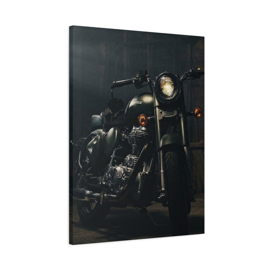 Black Classic Royal Enfield Motorcycle Wall Art & Canvas Prints