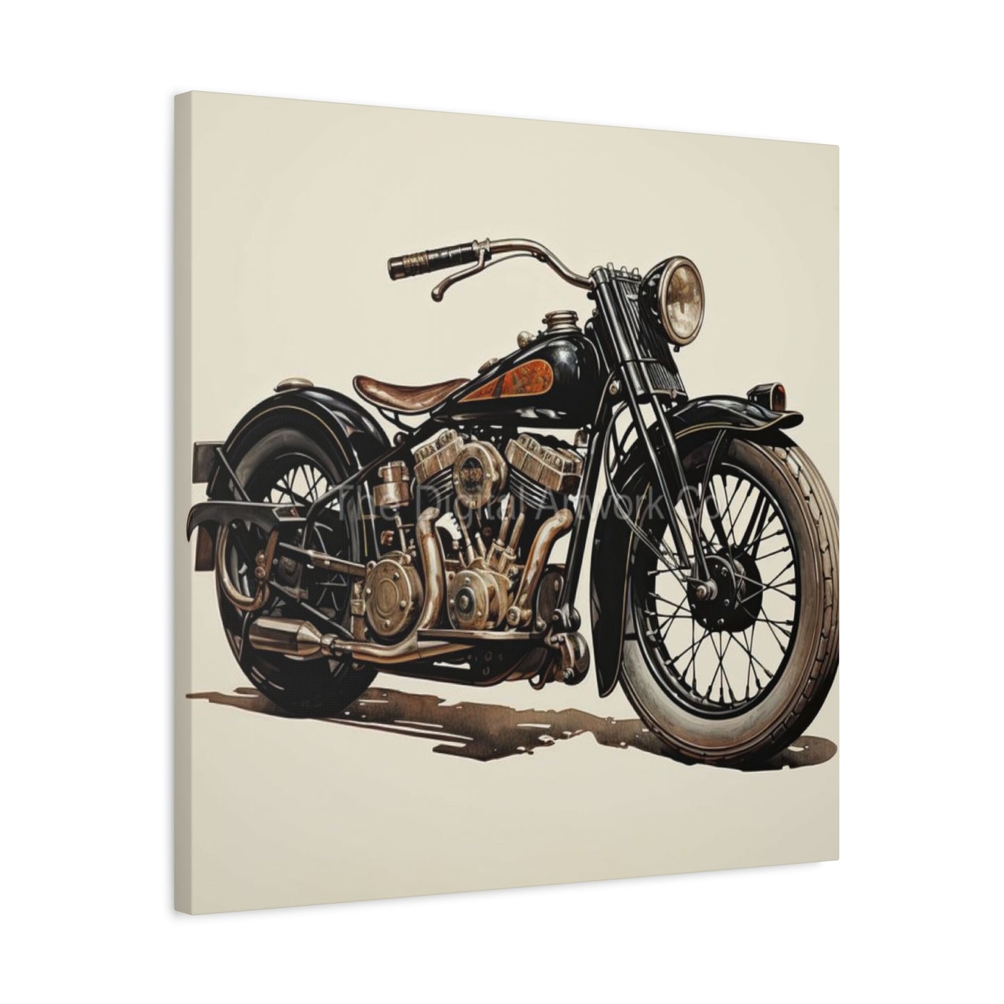 Twin Cylinder Classic Motorcycle Wall Art & Canvas Prints