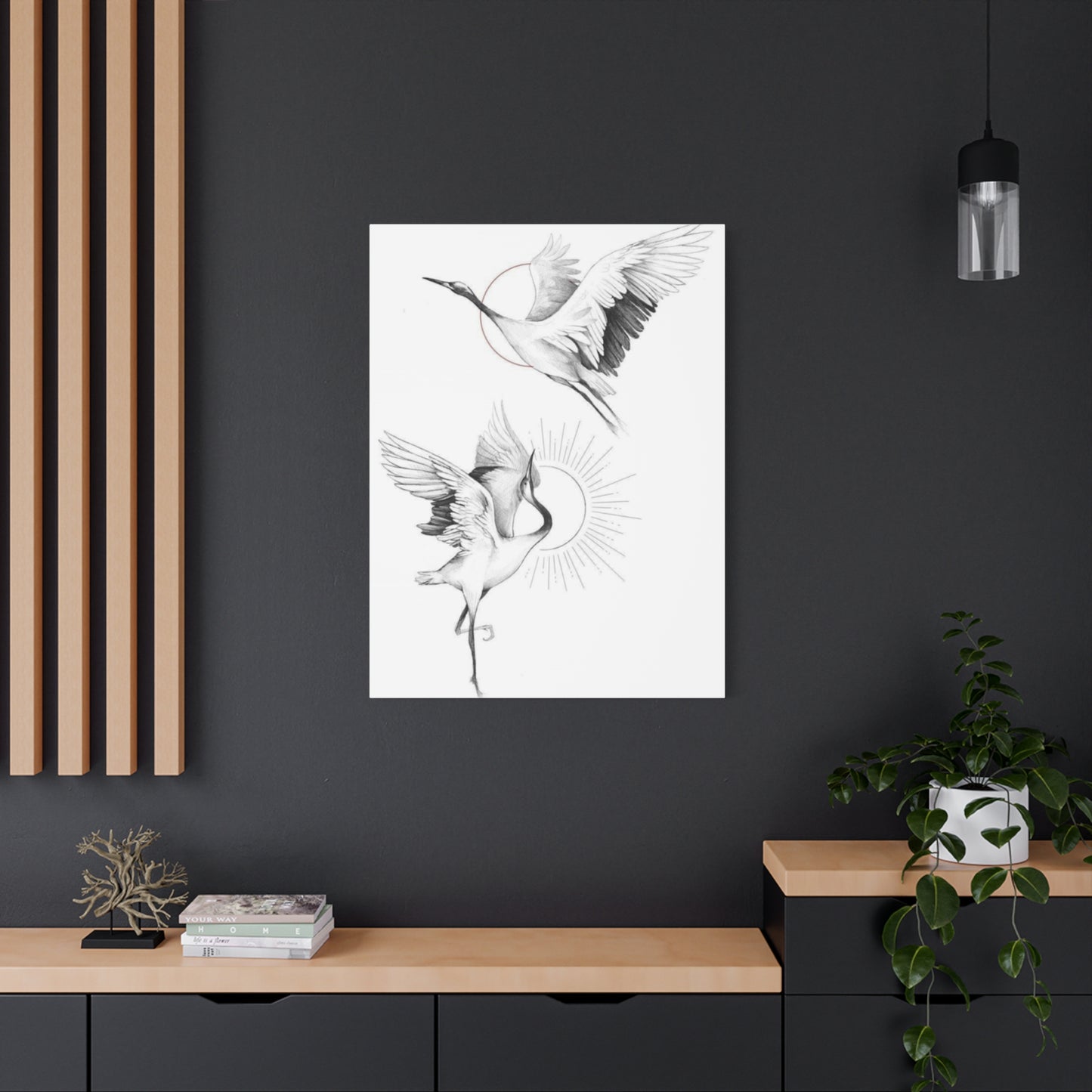 Herons Drawing Wall Art & Canvas Prints