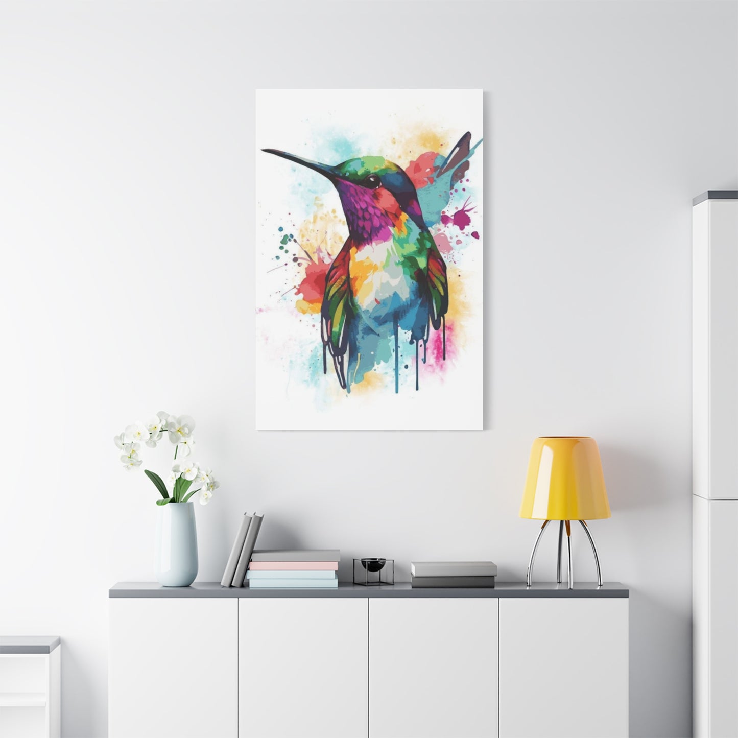 Colorful Humming Bird Painting Wall Art & Canvas Prints