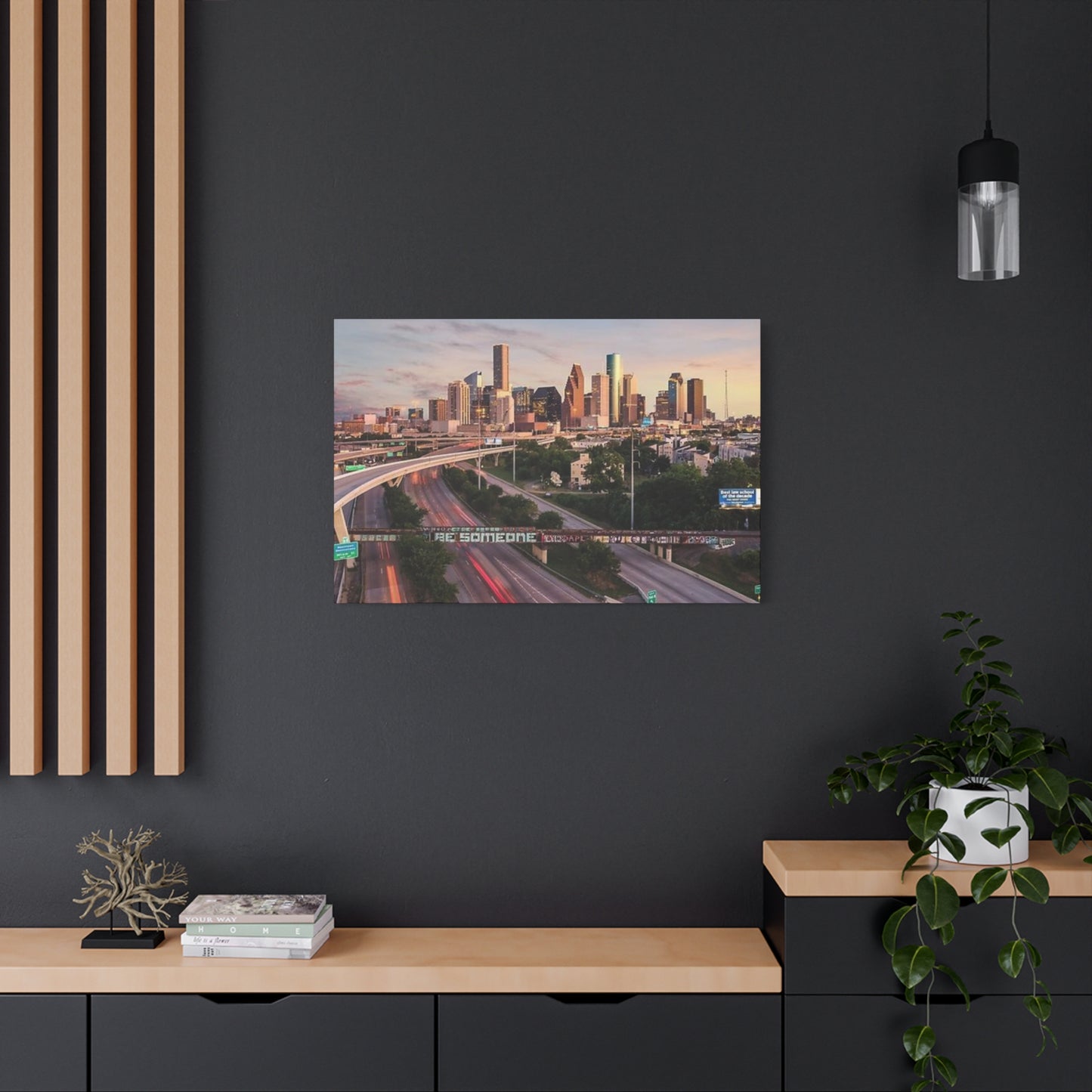 Highway In Houston Skyline Wall Art & Canvas Prints