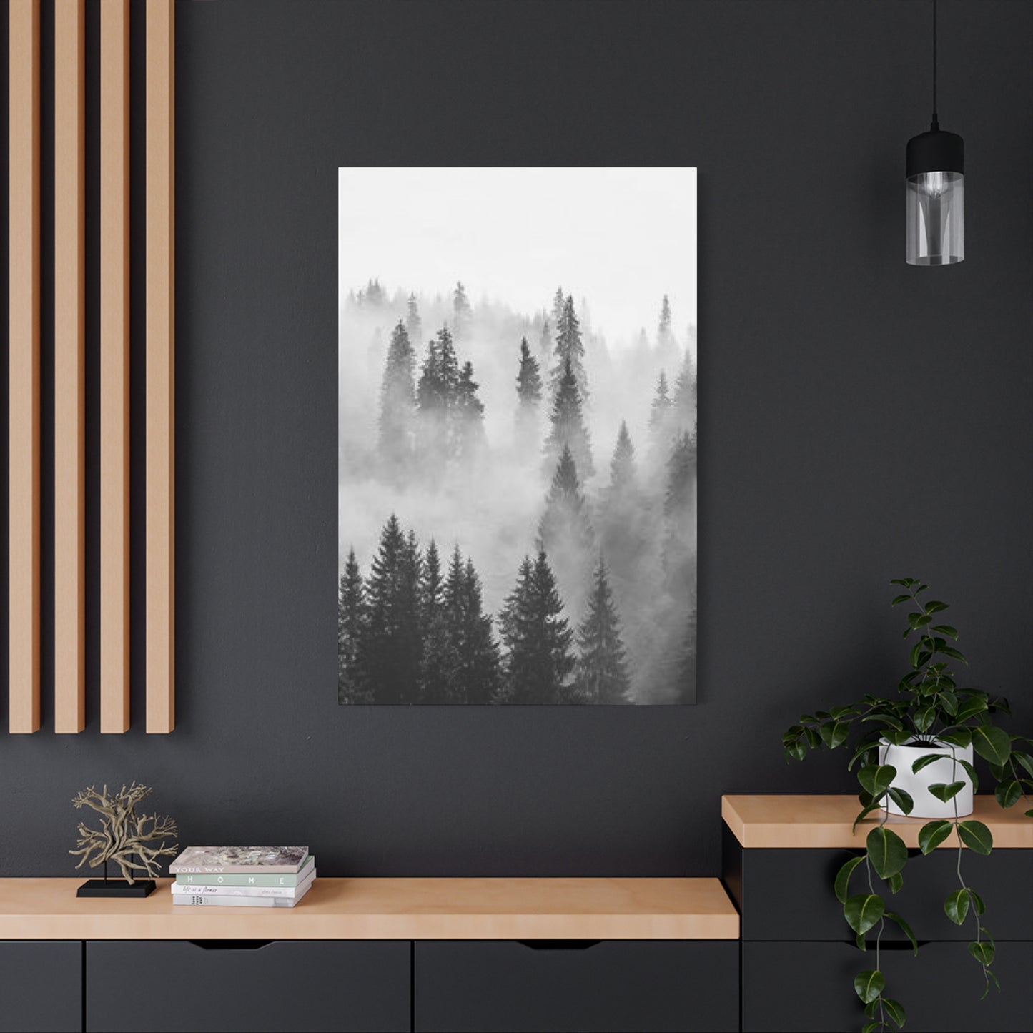 Black & White Fog Forest Fine Wall Art & Canvas Prints