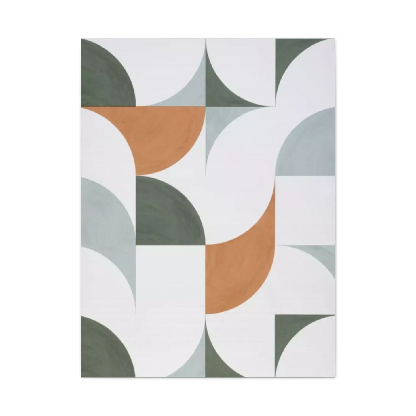 White & Olive Green Pattern Drawing Wall Art & Canvas Prints