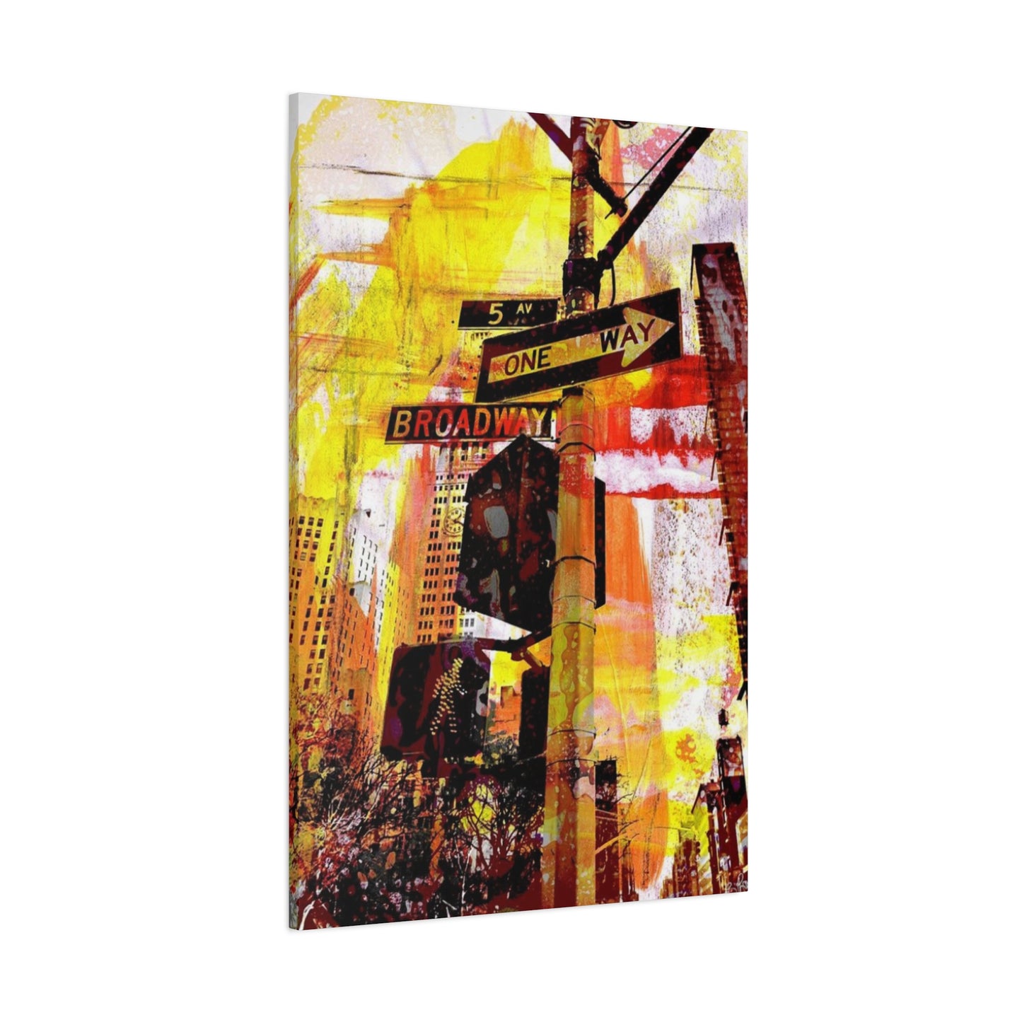 Sign Way Painting Mixed Media Wall Art & Canvas Prints