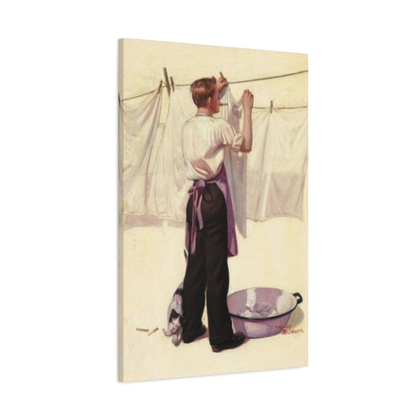 Men Clothes Drying On Rope Laundry Wall Art & Canvas Prints