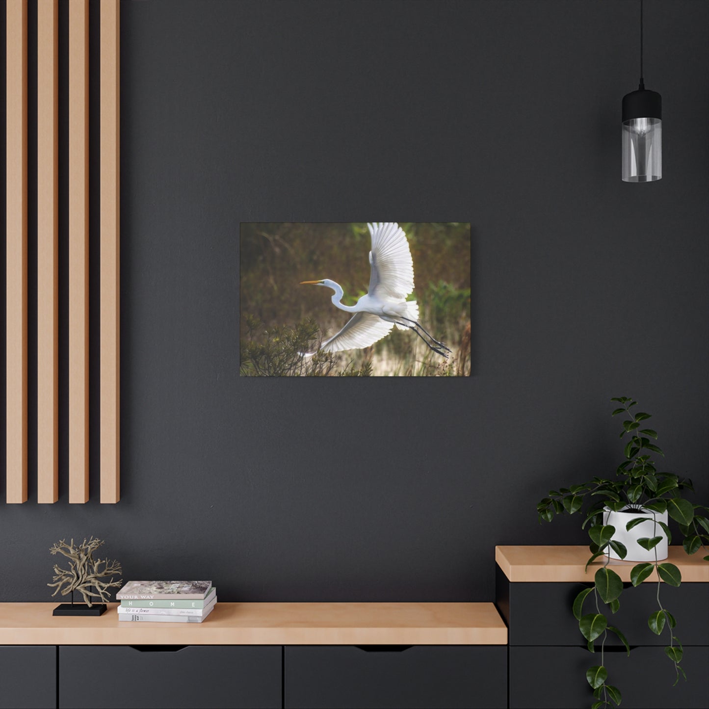 Flying Heron Wall Art & Canvas Prints