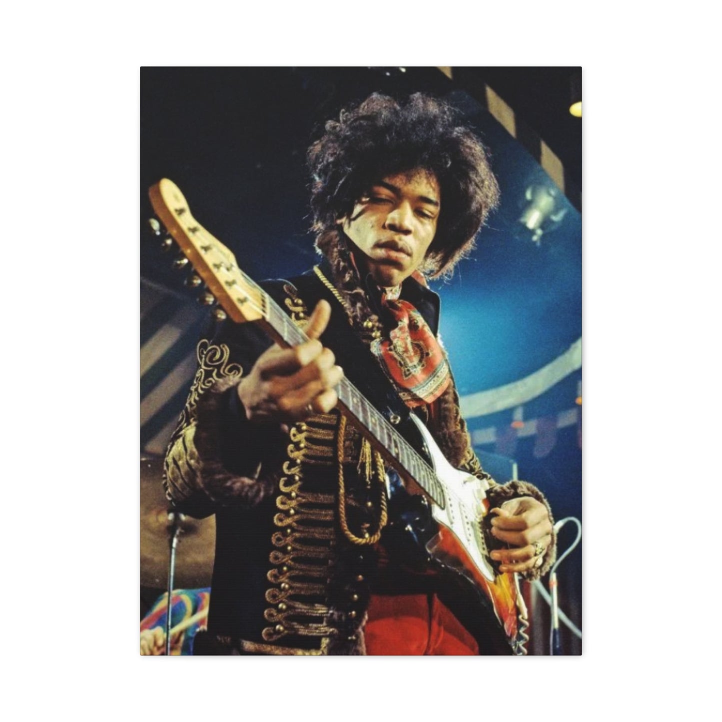 Jimi Hendrix Playing Guitar Poster Wall Art & Canvas Prints