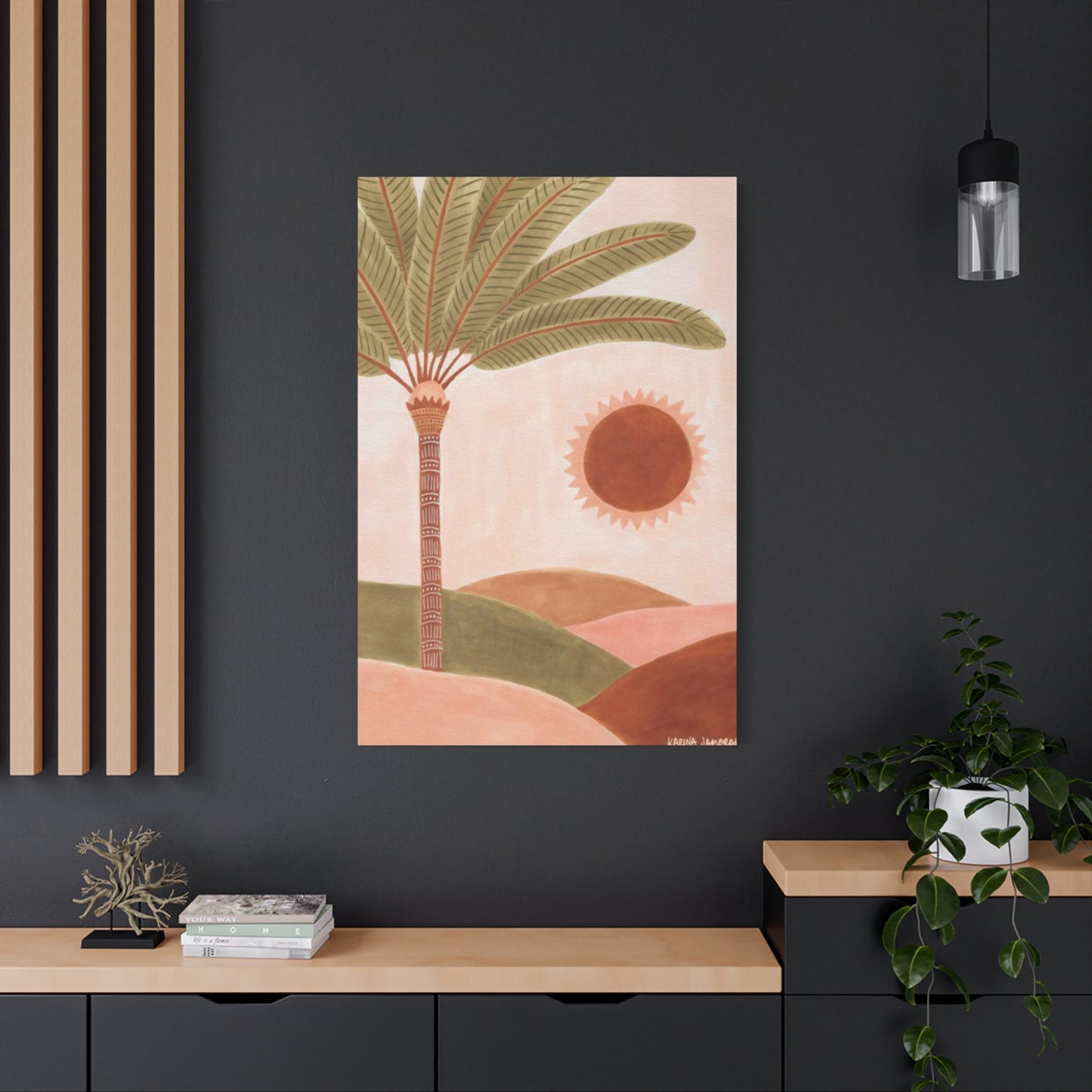 Decorated Deserted Palm Tree Painting Wall Art & Canvas Prints