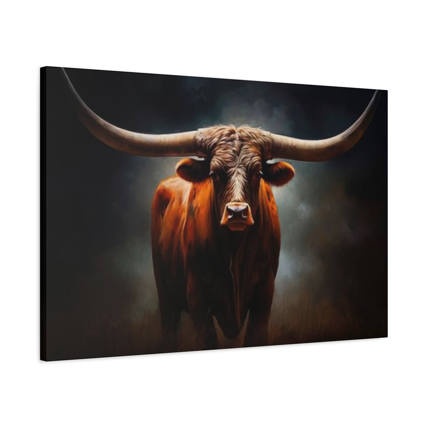 Hairy Bull Straight Long Horns Wall Art & Canvas Prints