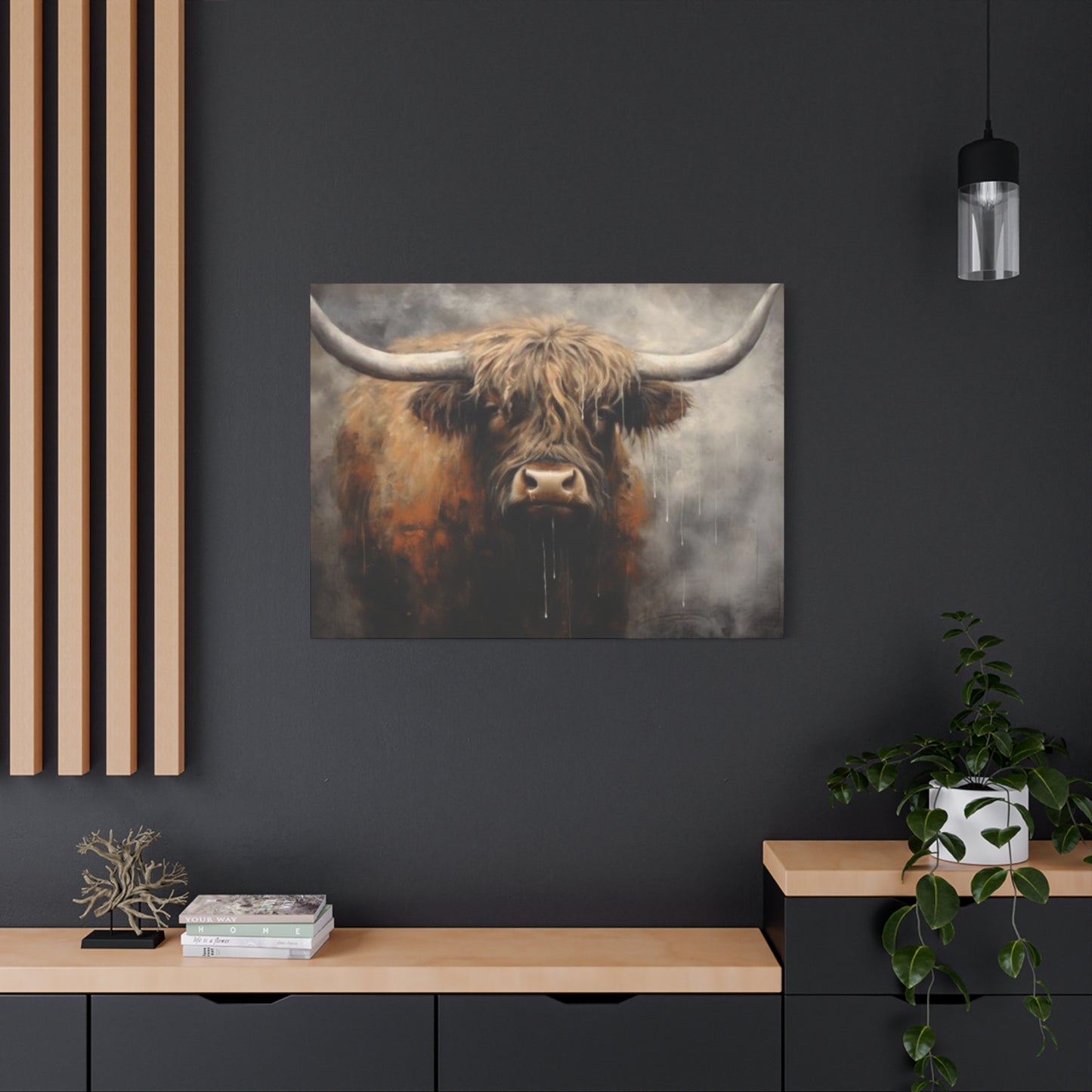 Hairy Bull Long Horns Wall Art & Canvas Prints