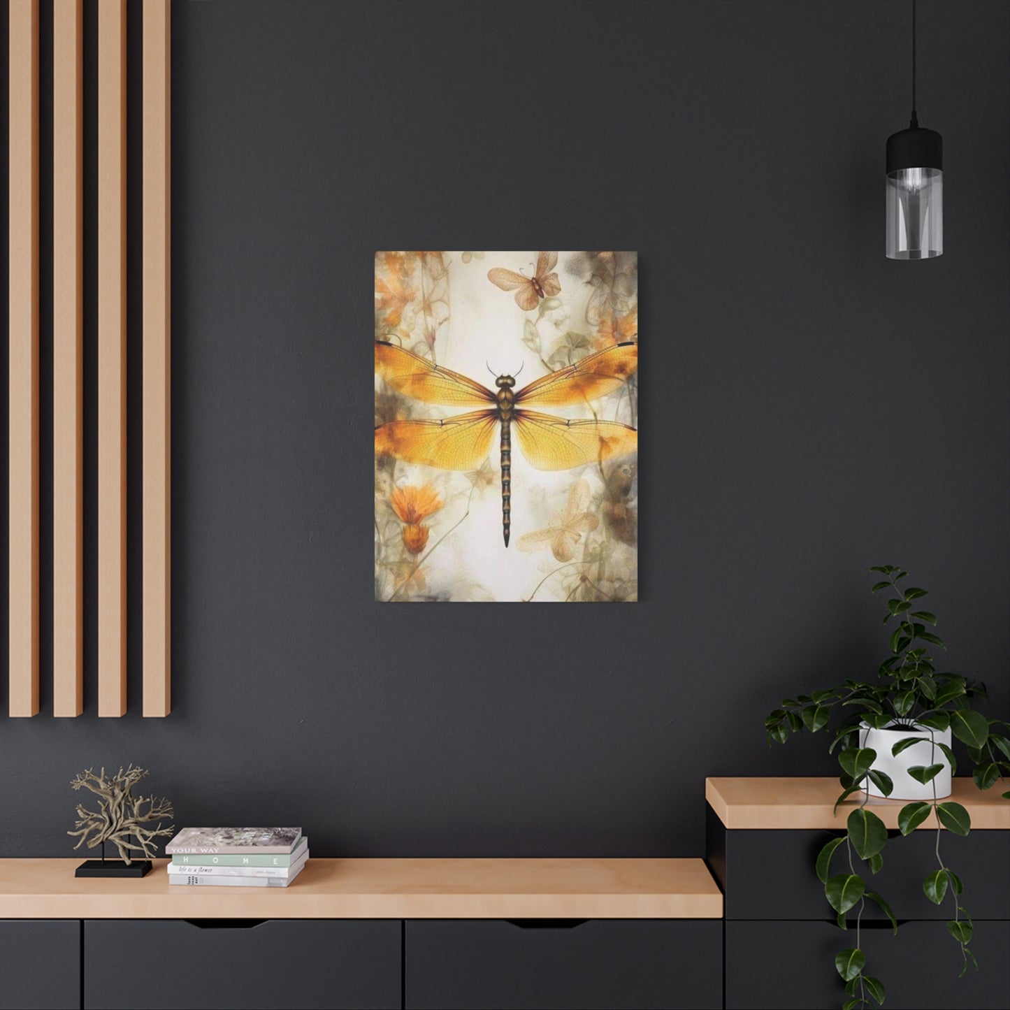 Light Brown Wing Dragonfly Wall Art & Canvas Prints