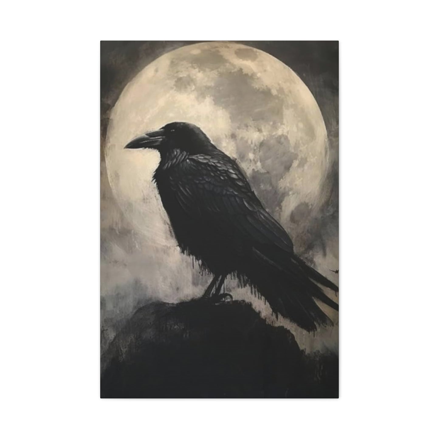 Full Moon Crow Painting Wall Art & Canvas Prints