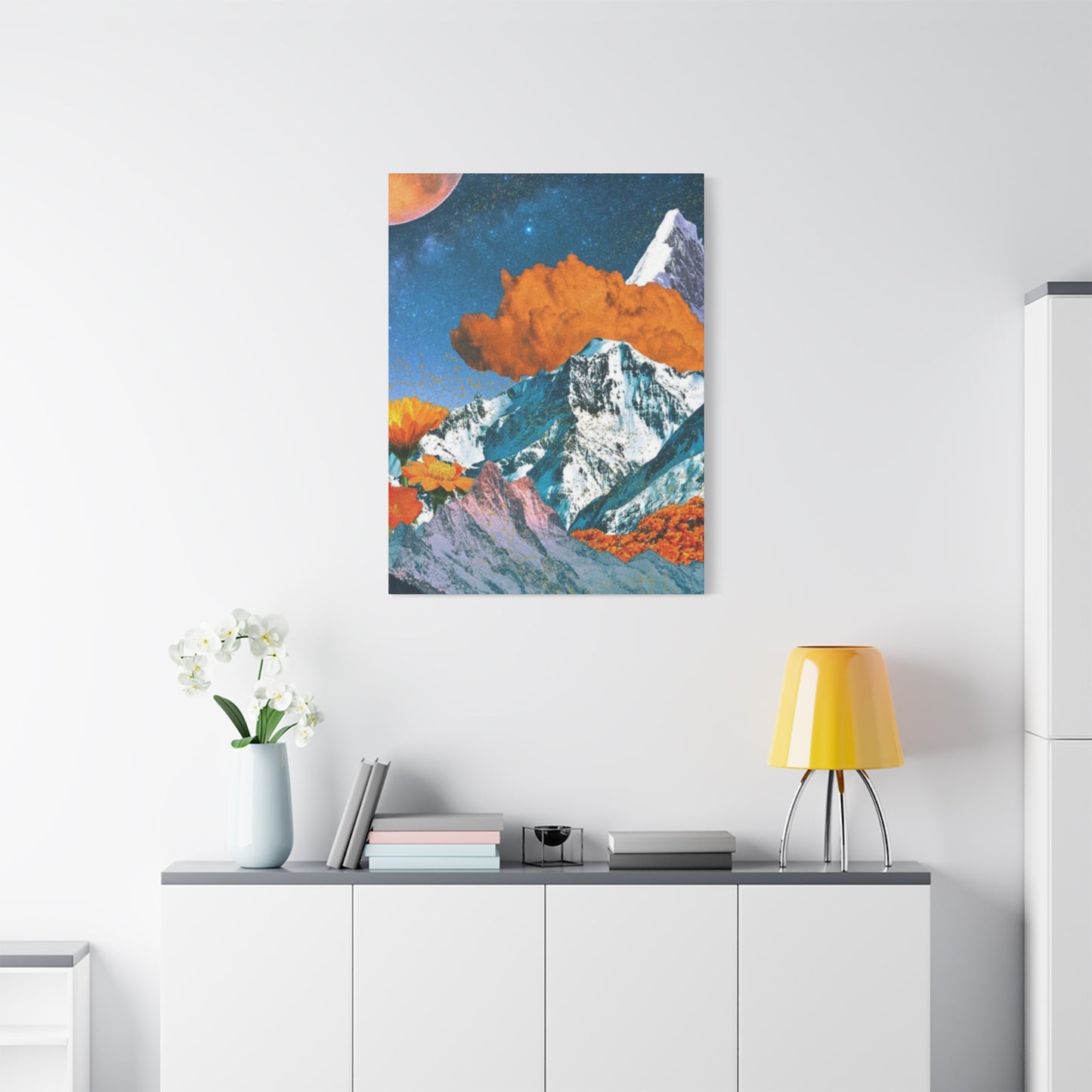 Golden Clouds In Mountain Modernism Wall Art & Canvas Prints