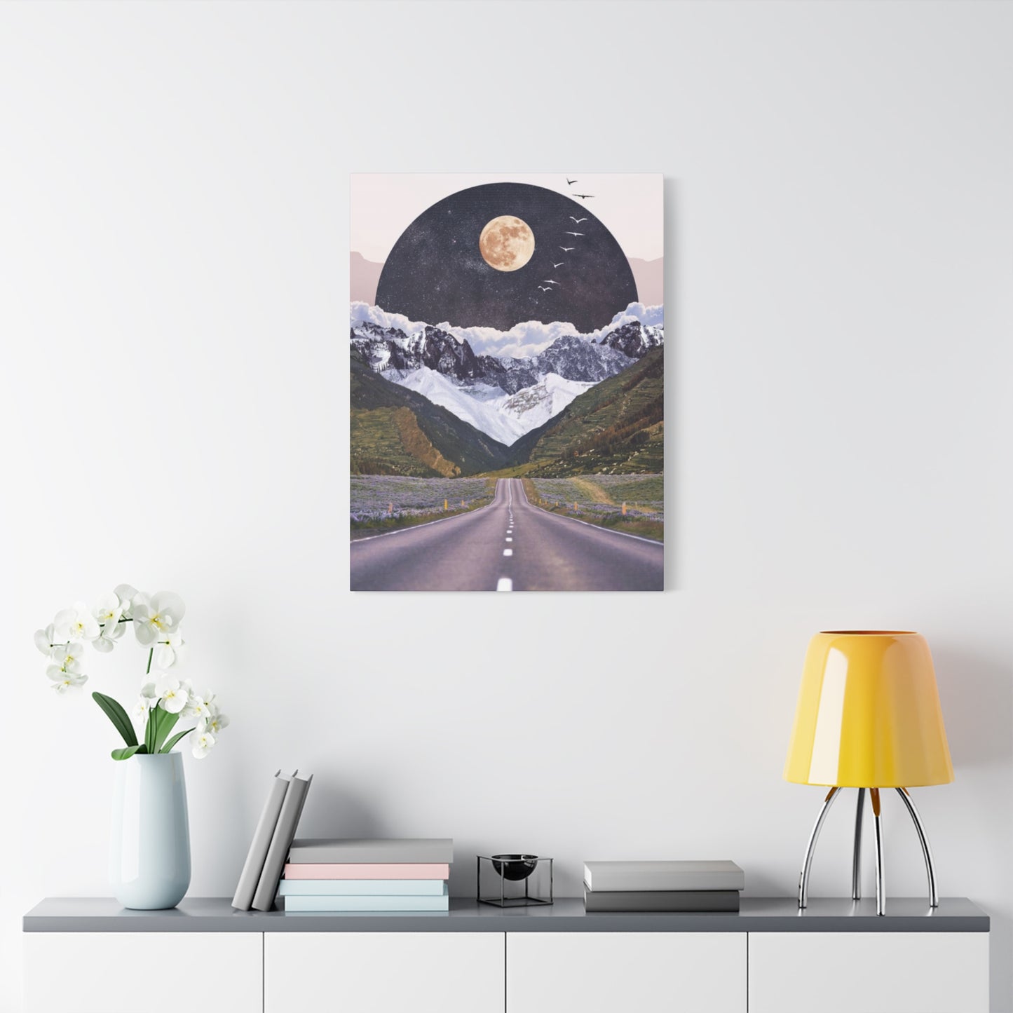 Long Road To Mountains Mixed Media Wall Art & Canvas Prints