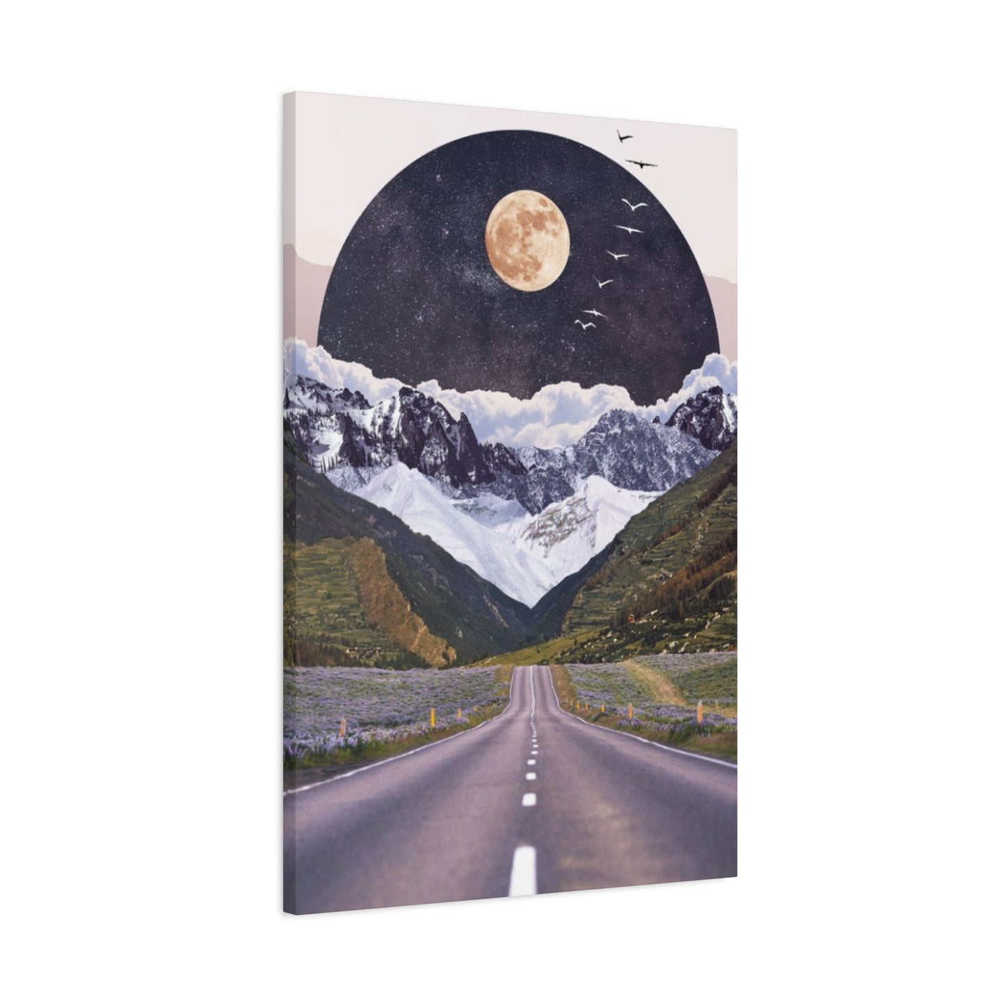 Long Road To Mountains Mixed Media Wall Art & Canvas Prints