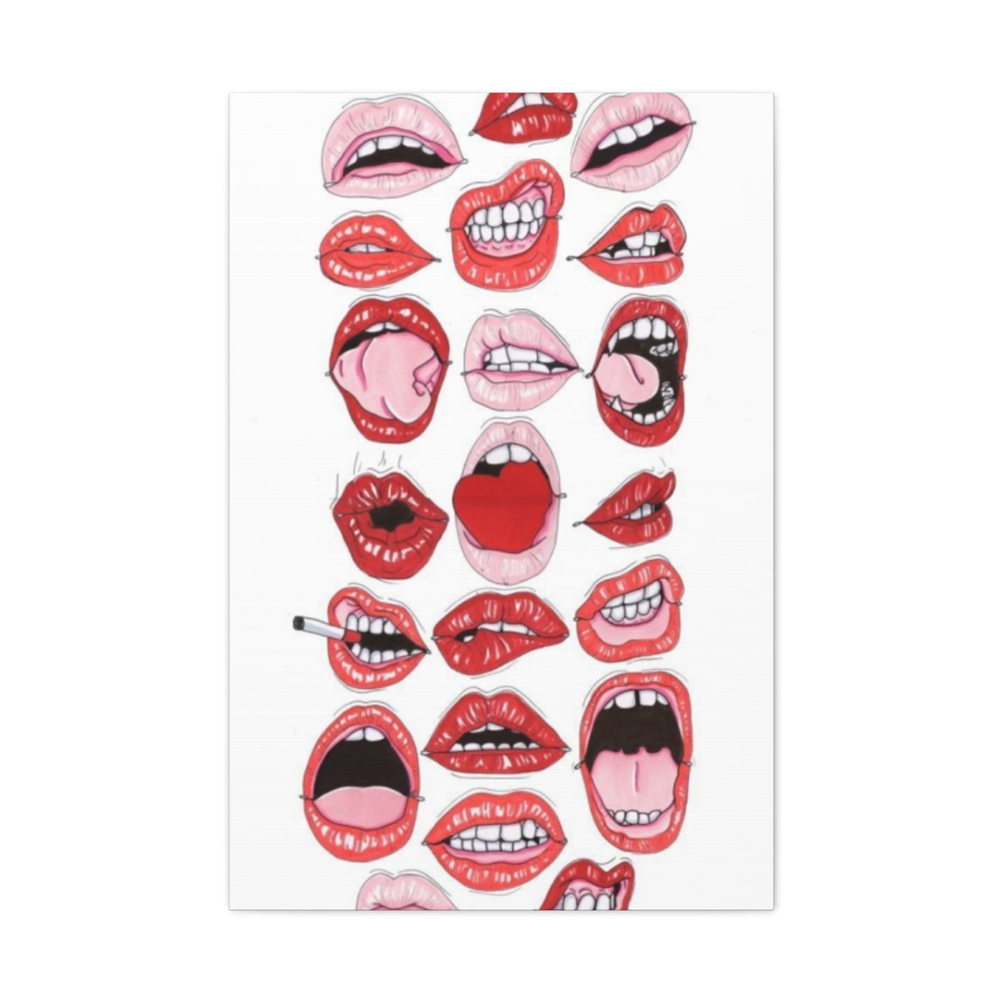 Lips Abstract Painting Wall Art & Canvas Prints