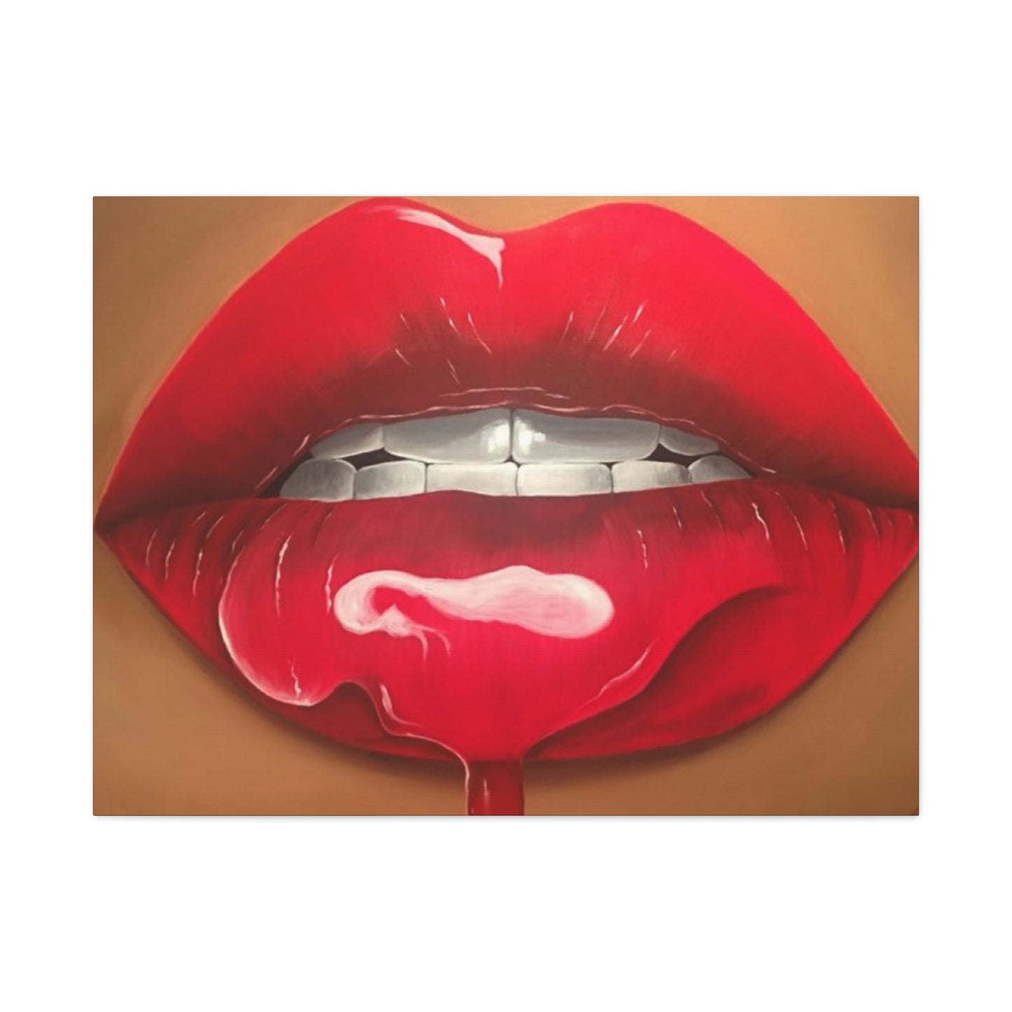 Dark Red Lips Wall Art & Canvas Prints