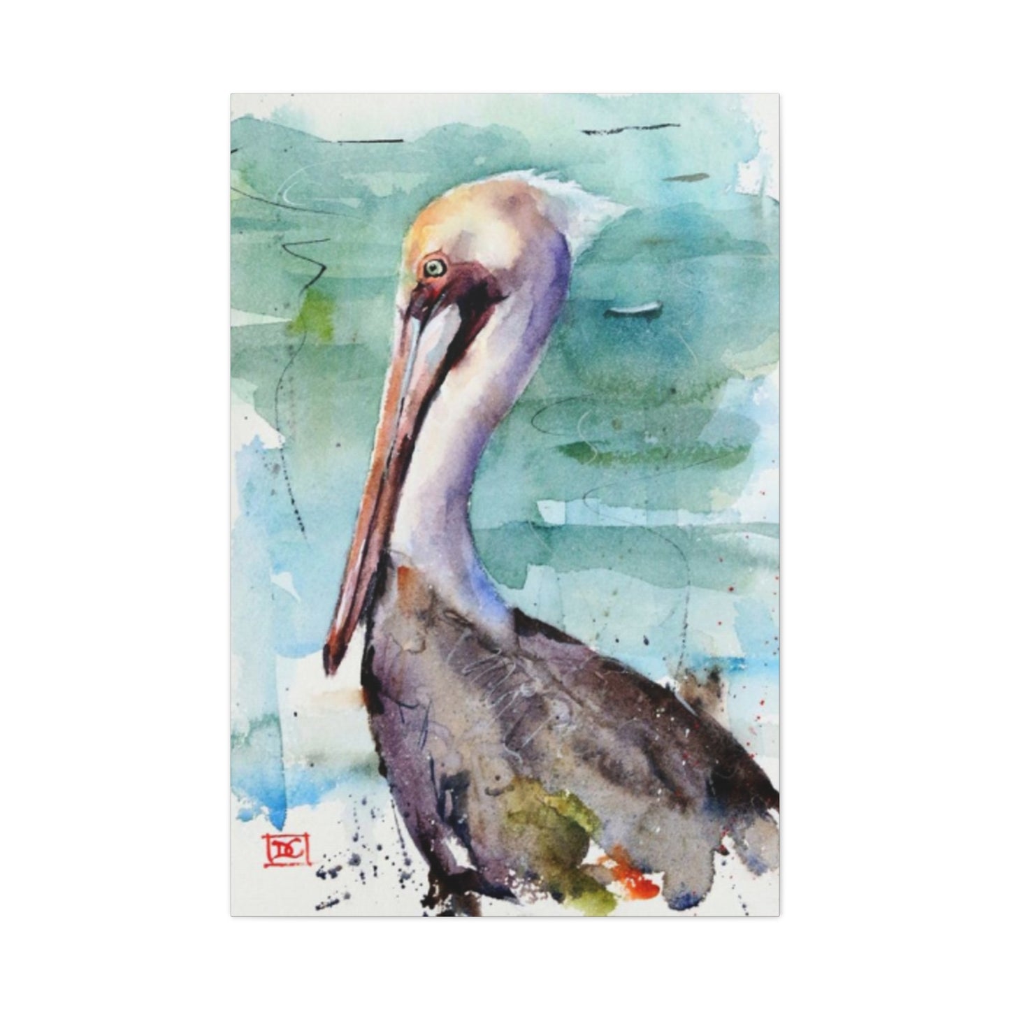 Pelican Colorful Water Painting Wall Art & Canvas Prints