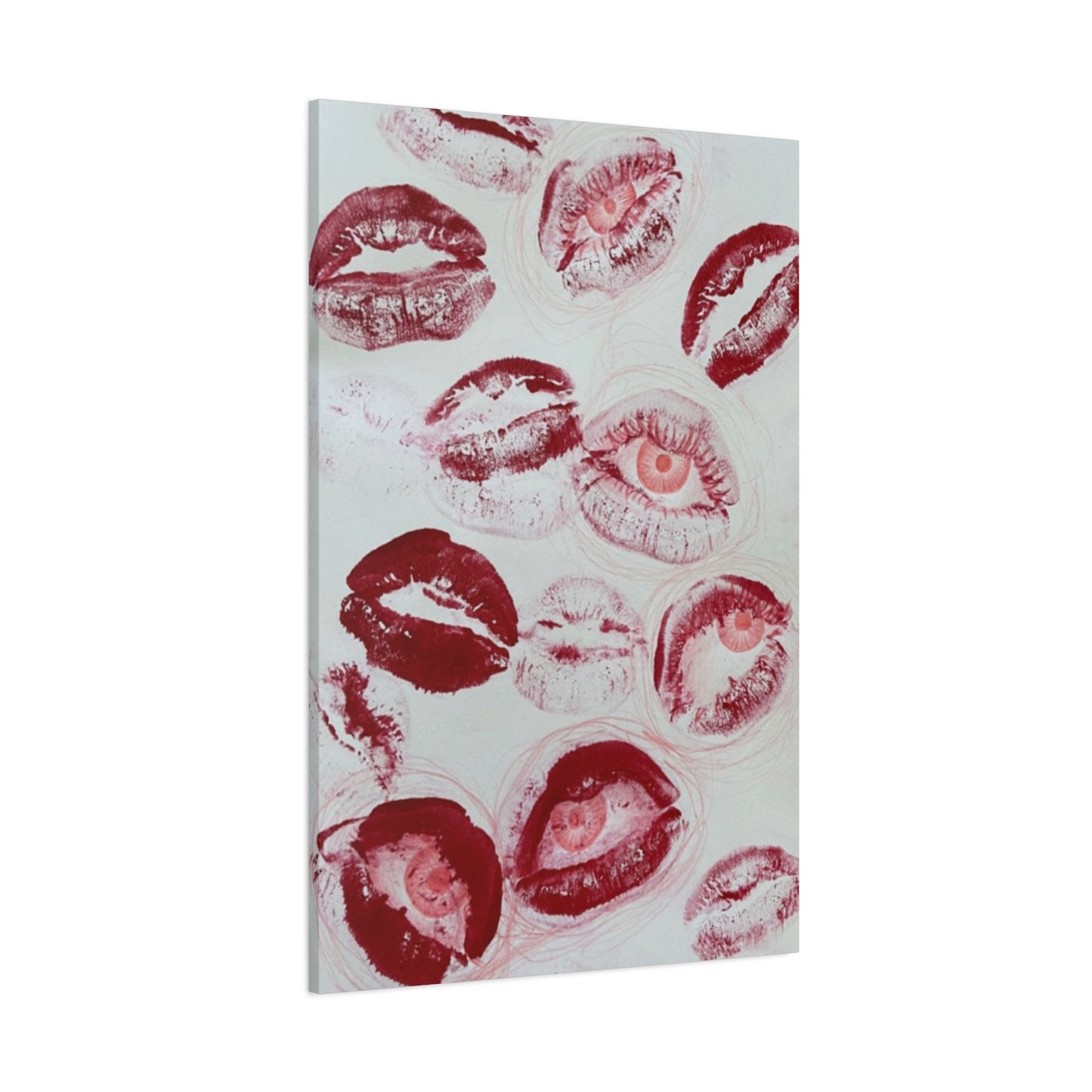 Cherry Color Lips Painting Wall Art & Canvas Prints