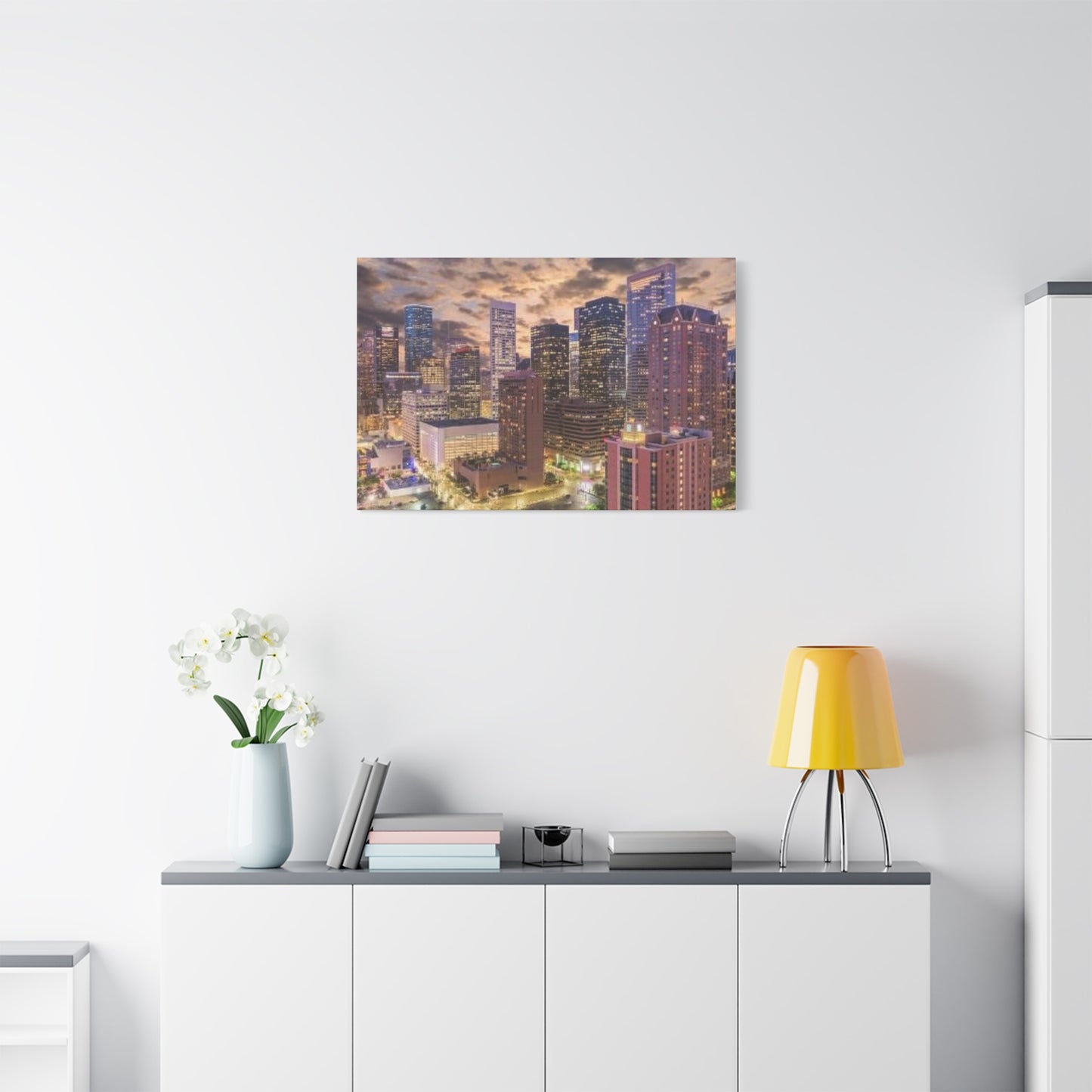 Beautiful Evening Houston Skylines Wall Art & Canvas Prints