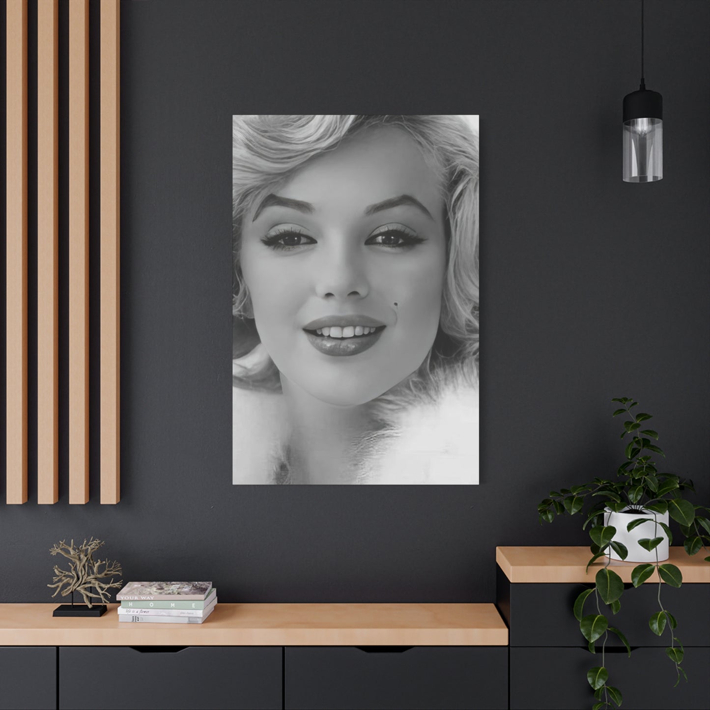 Monochrome Beautiful Face Of Marilyn Monroe Wall Art & Canvas Prints